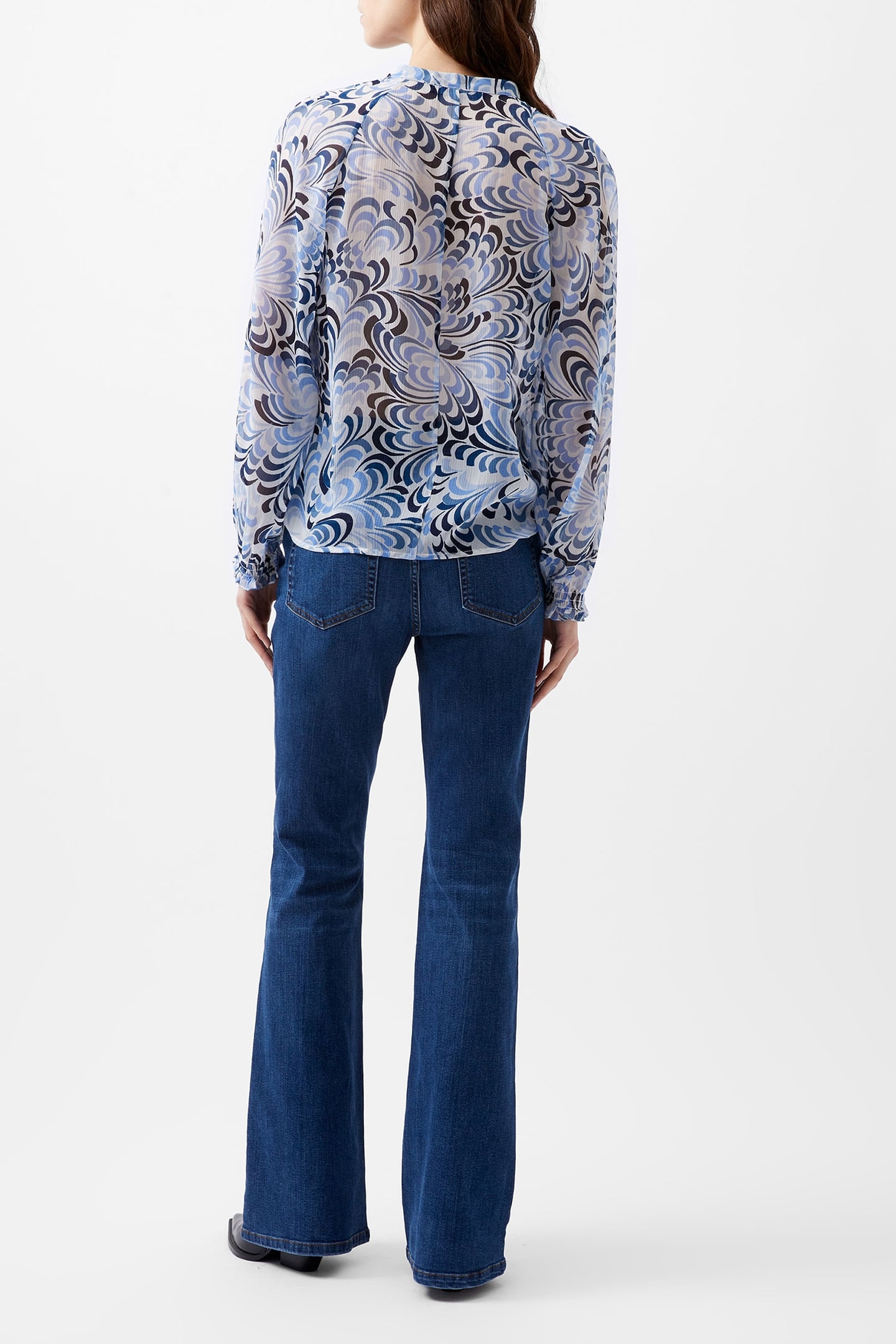 DIA HALLIE CRINKLE BLOUSE SUMMER WHITE/BLUE 3