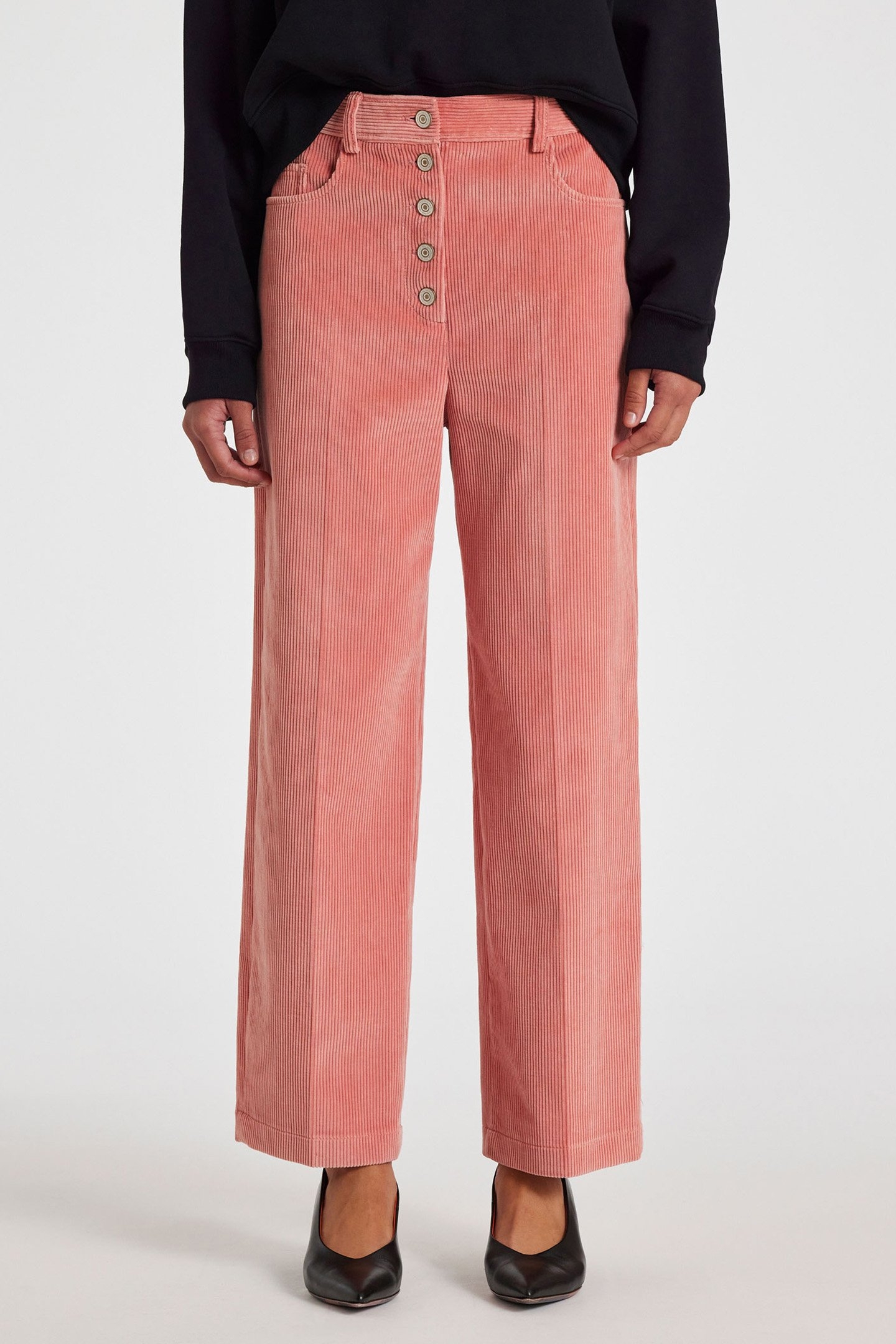 WOMENS TROUSERS CORD POWDER PINK 1