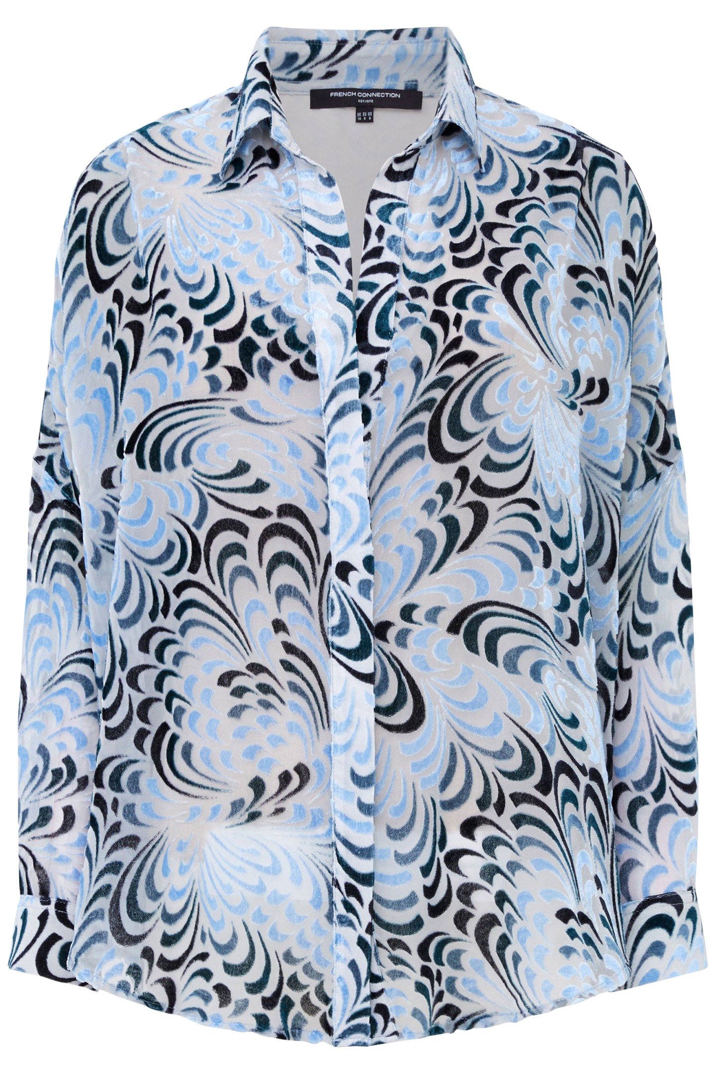 DIA DEVORE V BUTTON POPOVER SUMMER WHITE/BLUE 3