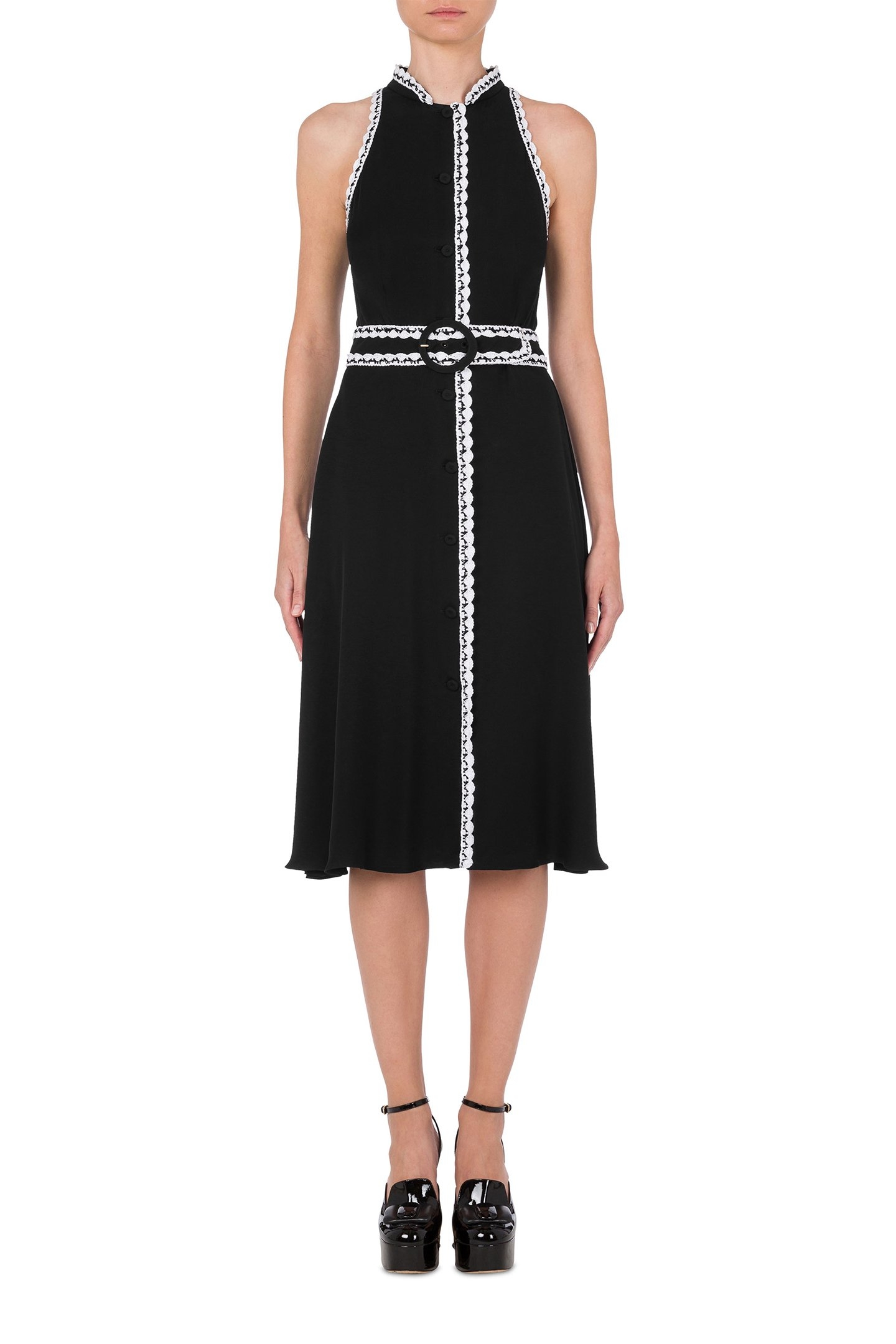 CHARMEUSE DRESS CROCHET DETAILS BLACK 1