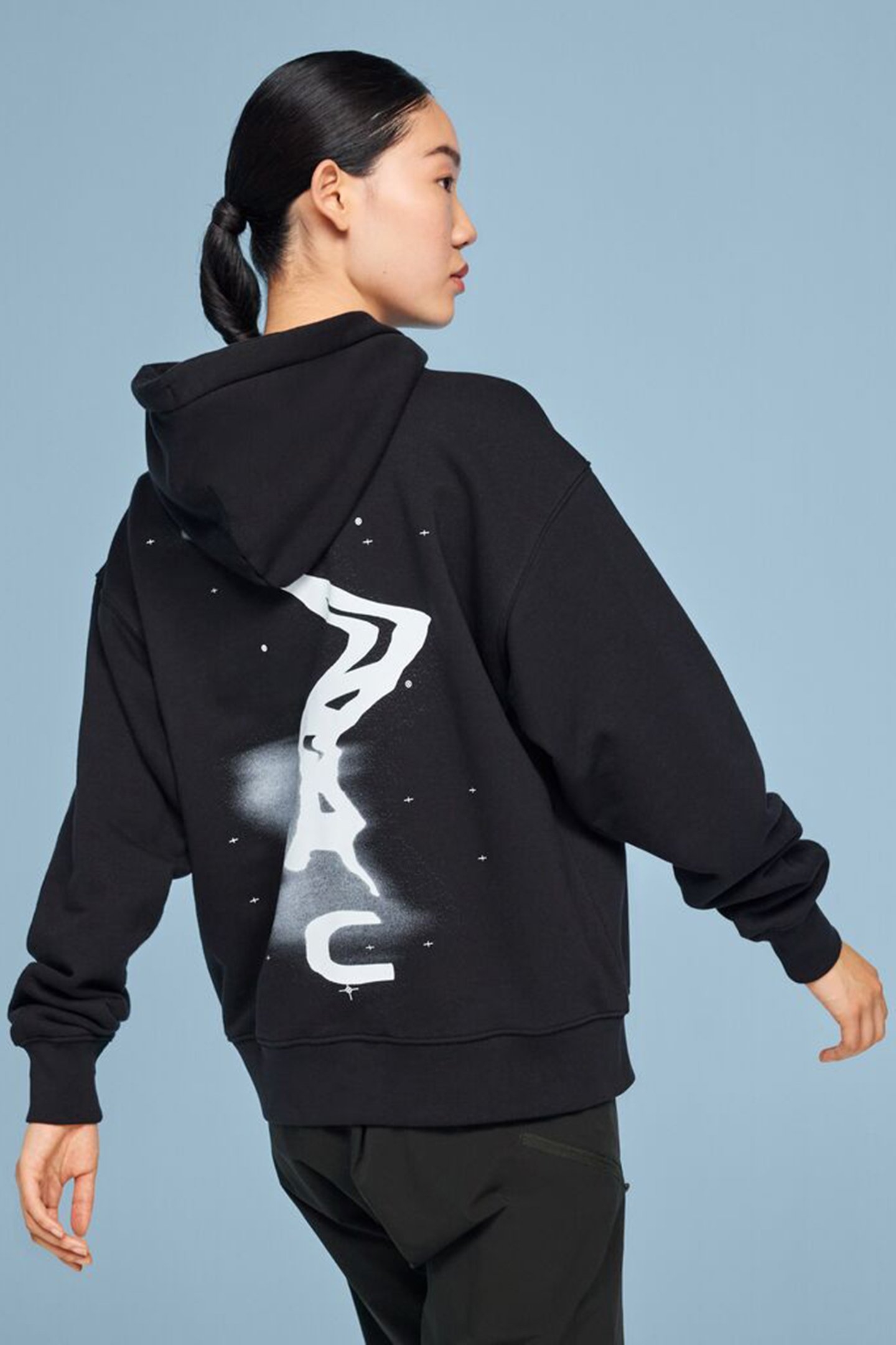 GRAPHIC CLUB HOODIE 1 BLACK WHITE 2