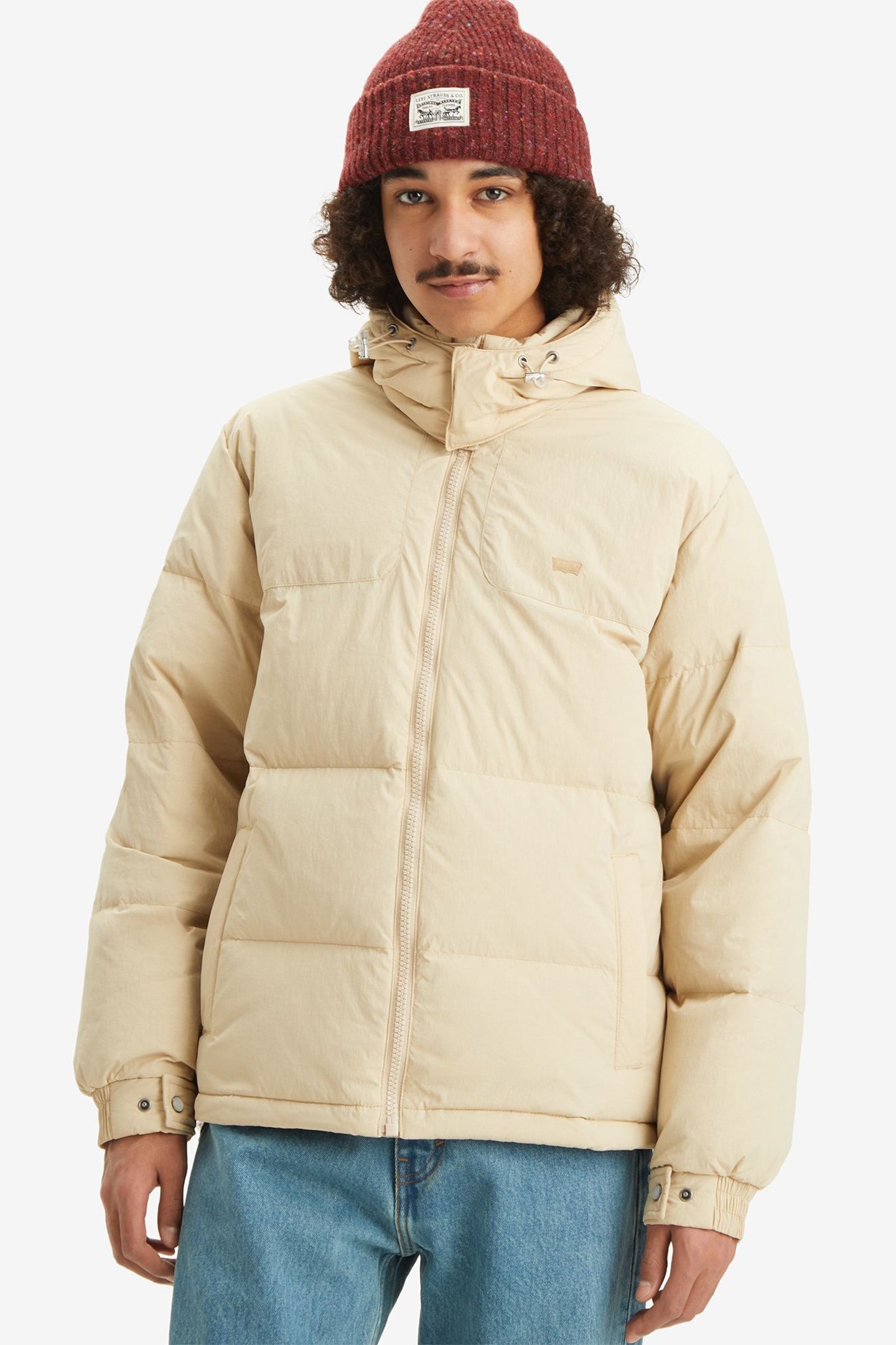 RICKRIDGE SHORT PUFFER COAT IN BEIGE 5