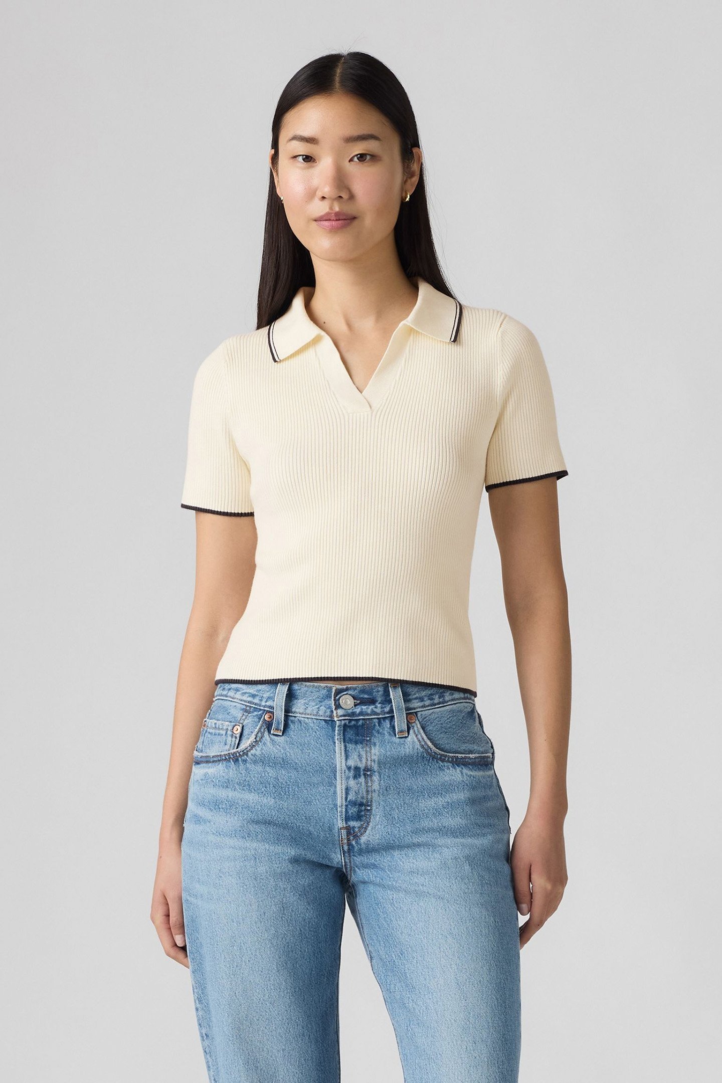 FAITH SWEATER POLO EGRET 1