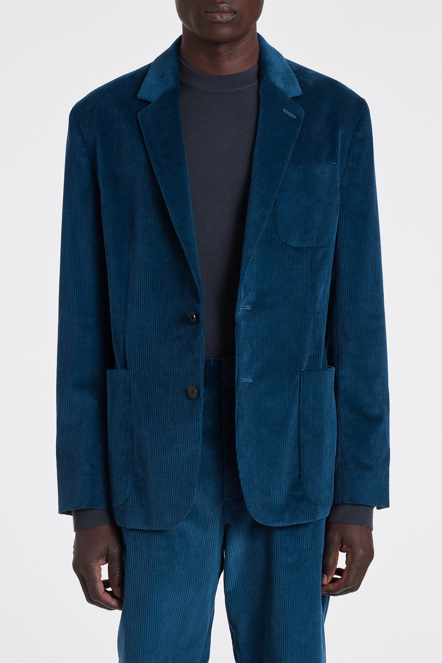 MENS 2 BTN PATCH POCKET JACKET INDIGO 1