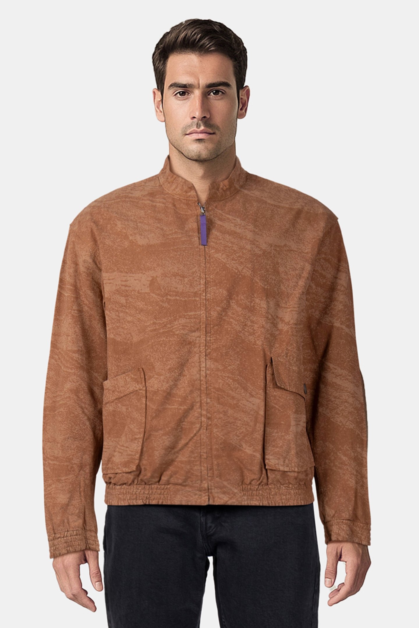 MENS ORANGE BOMBER JACKET ORANGE 1