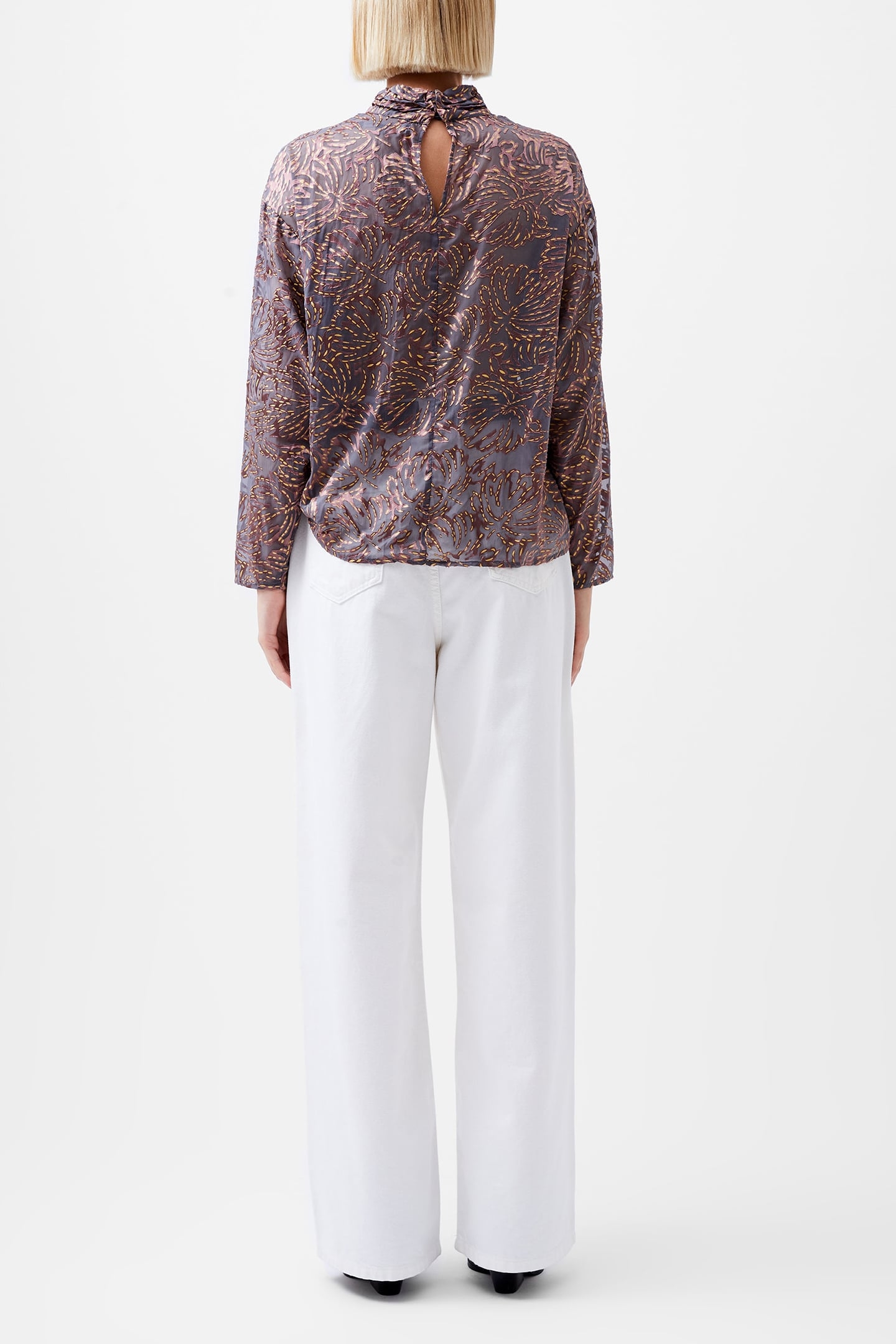 BECKY BURNOUT TURTLE NECK TOP BRONZE MULTI 2