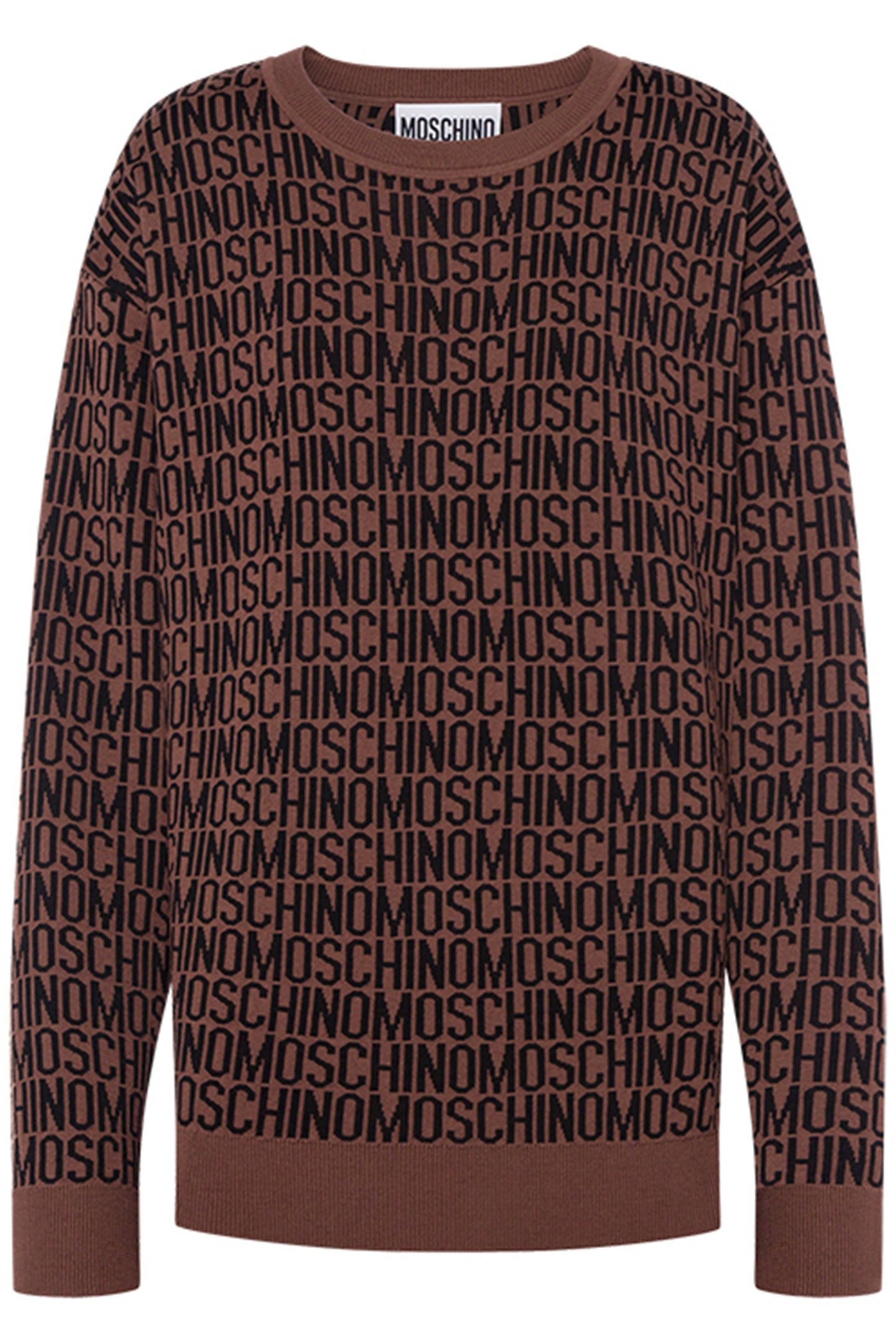 ALLOVER LOGO WOOL PULLOVER BROWN 3