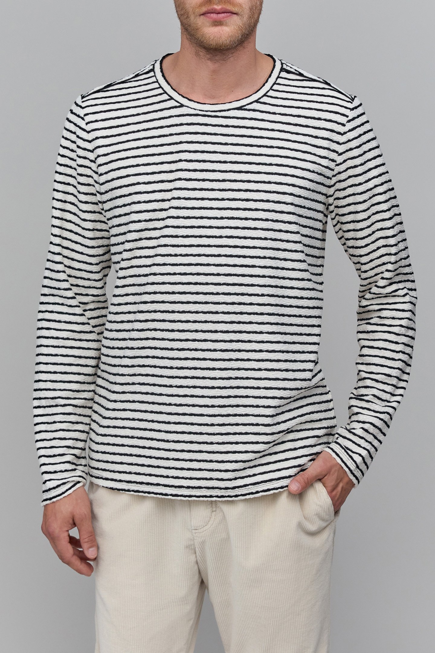 LONG-SLEEVED TERRY CLOTH SAILOR T-SHIRT 1