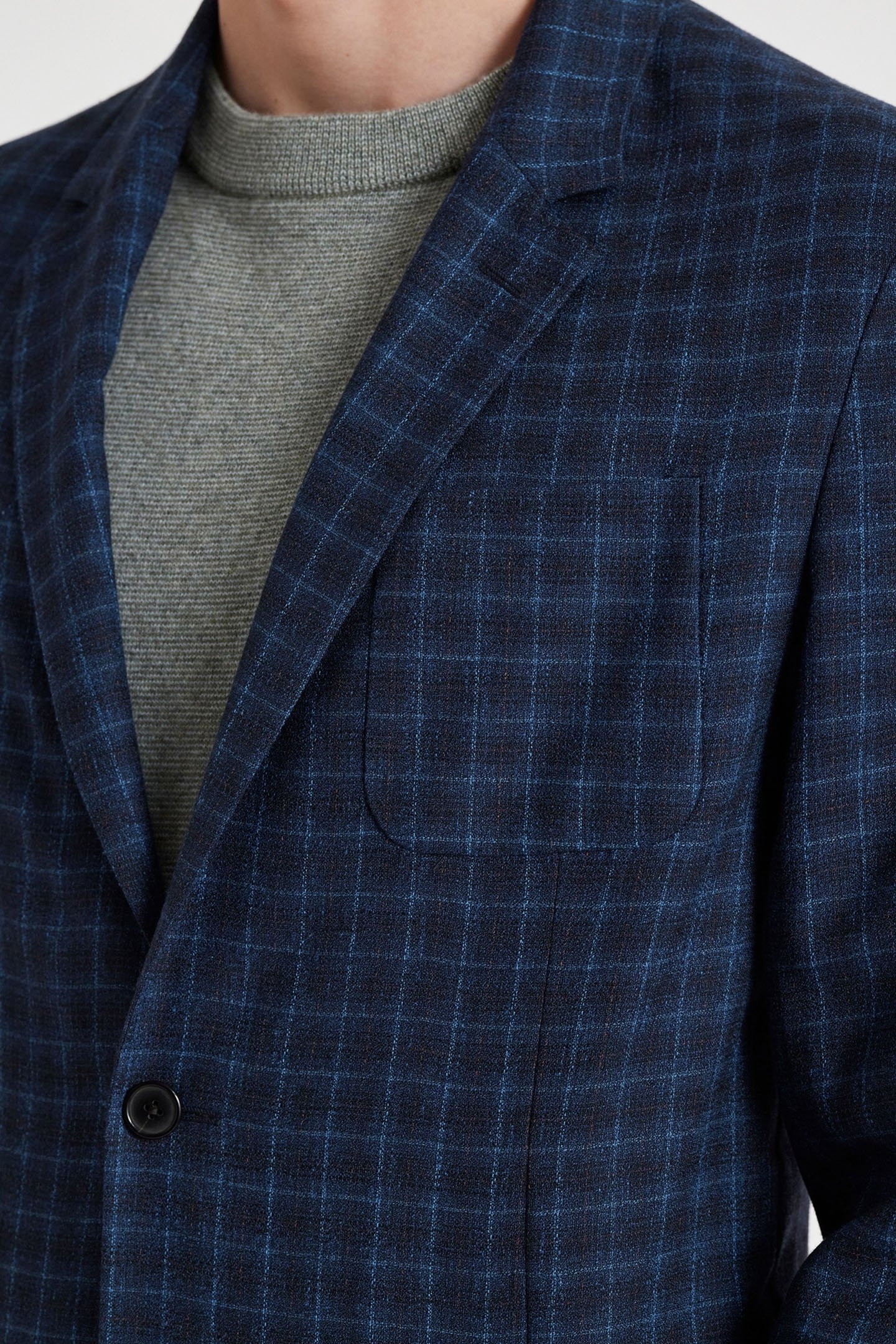 MENS 2 BTN PATCH POCKET JACKET INKY BLUE 5