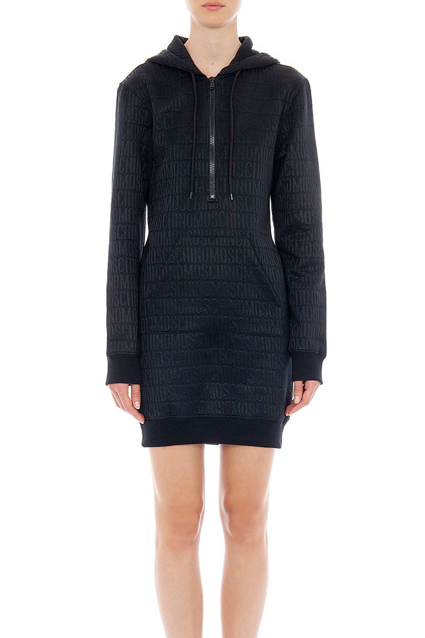 ALLOVER LOGO SWEAT DRESS BLACK 1