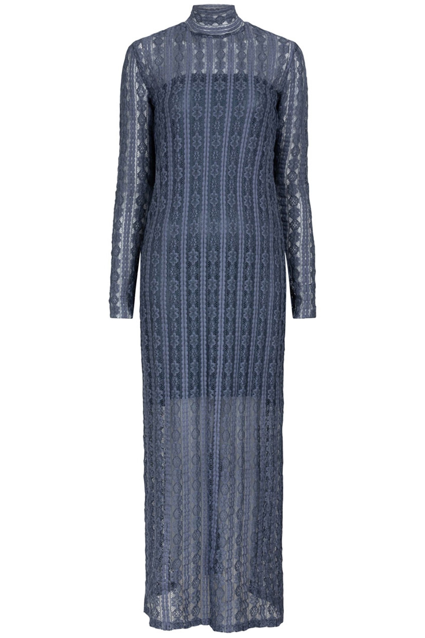 UNIQUE LACE MAXI DRESS ASH BLUE 3