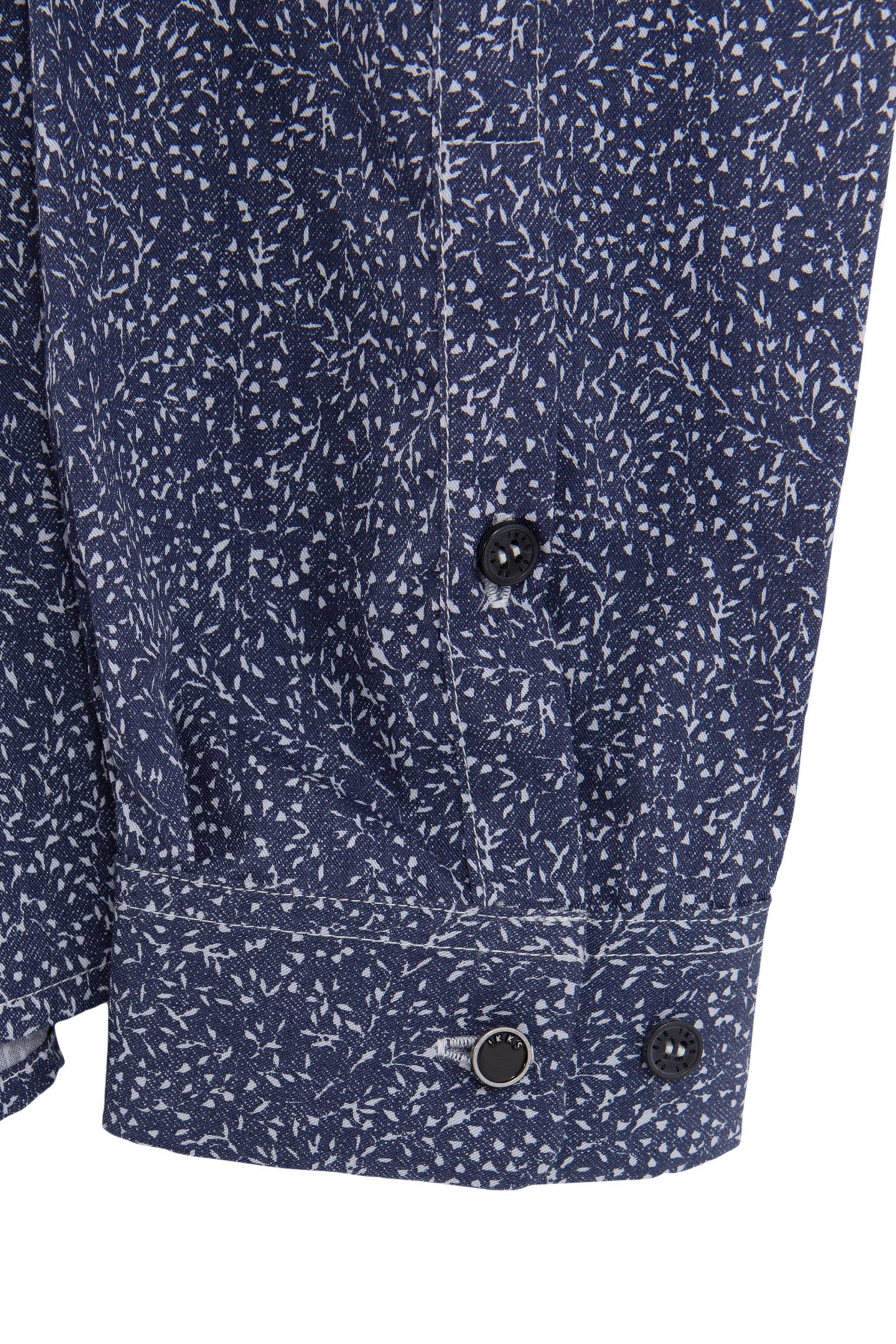 MINIMALIST PRINTED NAVY SLIM SHIRT 7