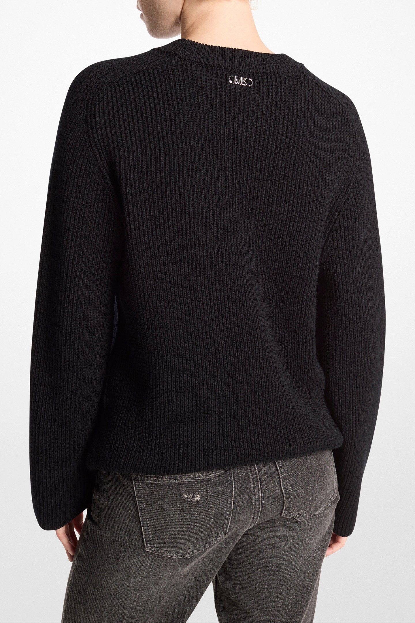 MERINO BOXY CREW SWEATER BLACK 2
