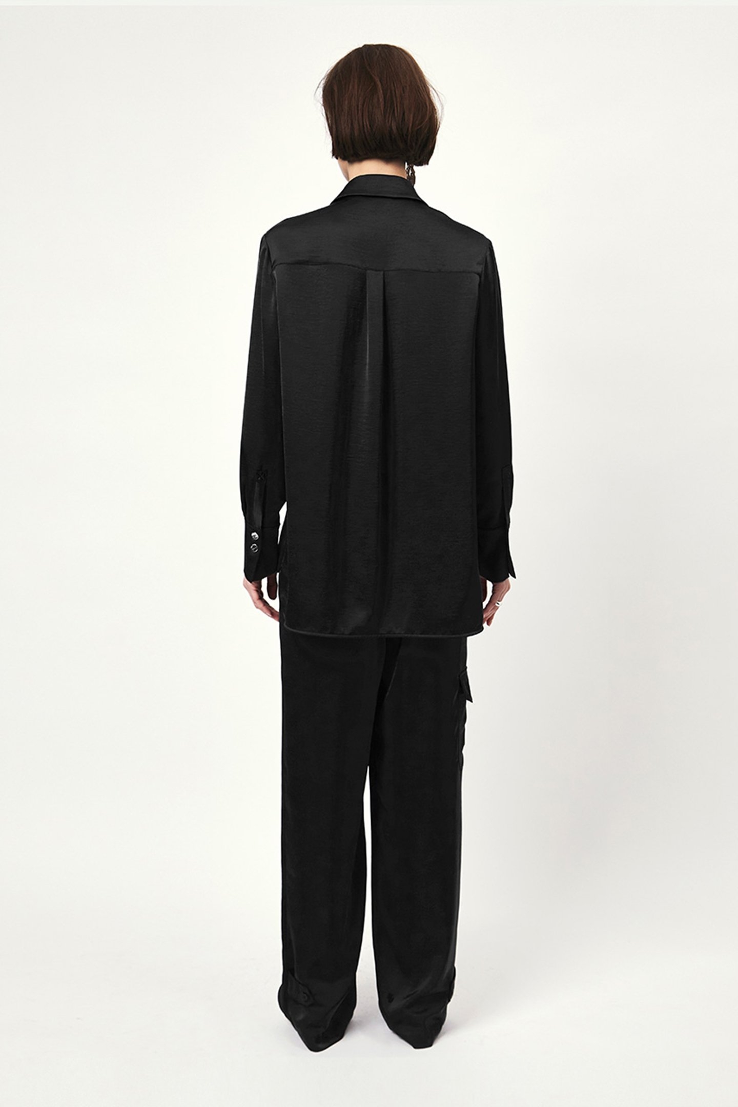 HARLOW SATIN WIDE PANTS RAVEN 2