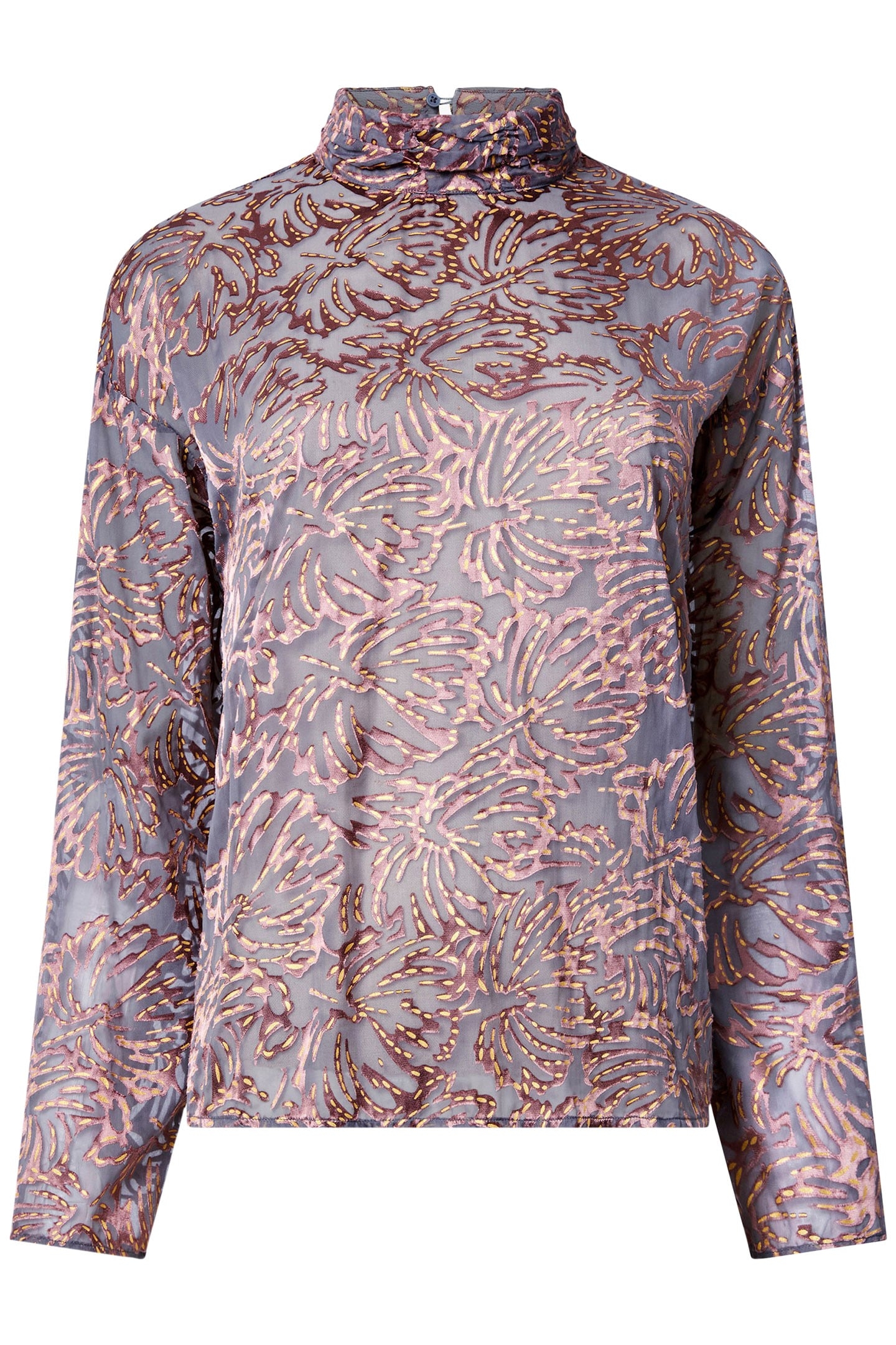 BECKY BURNOUT TURTLE NECK TOP BRONZE MULTI 1