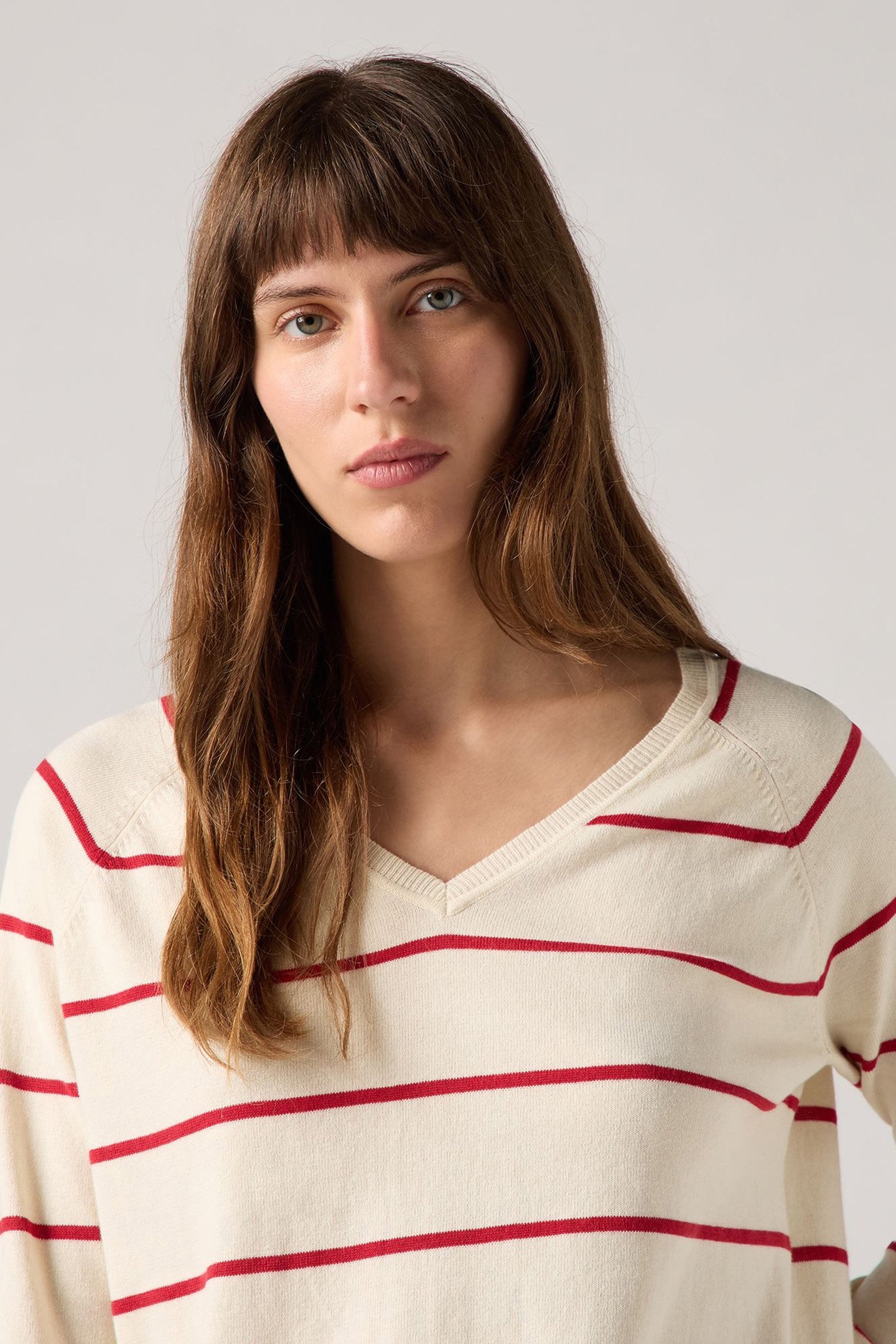 PETAL VNECK SWEATER STEPHANIE STRIPE BUTTERCREAM 5