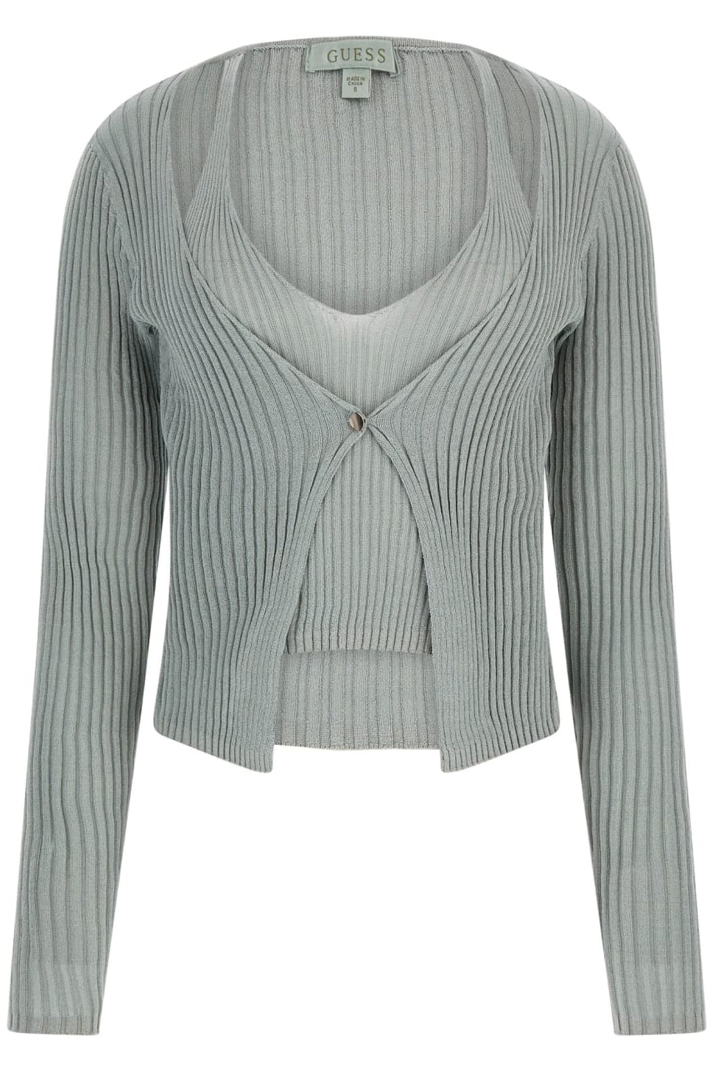 GUESS ECO LS FAUX DBL LAYER RE MALIBU SAGE 4