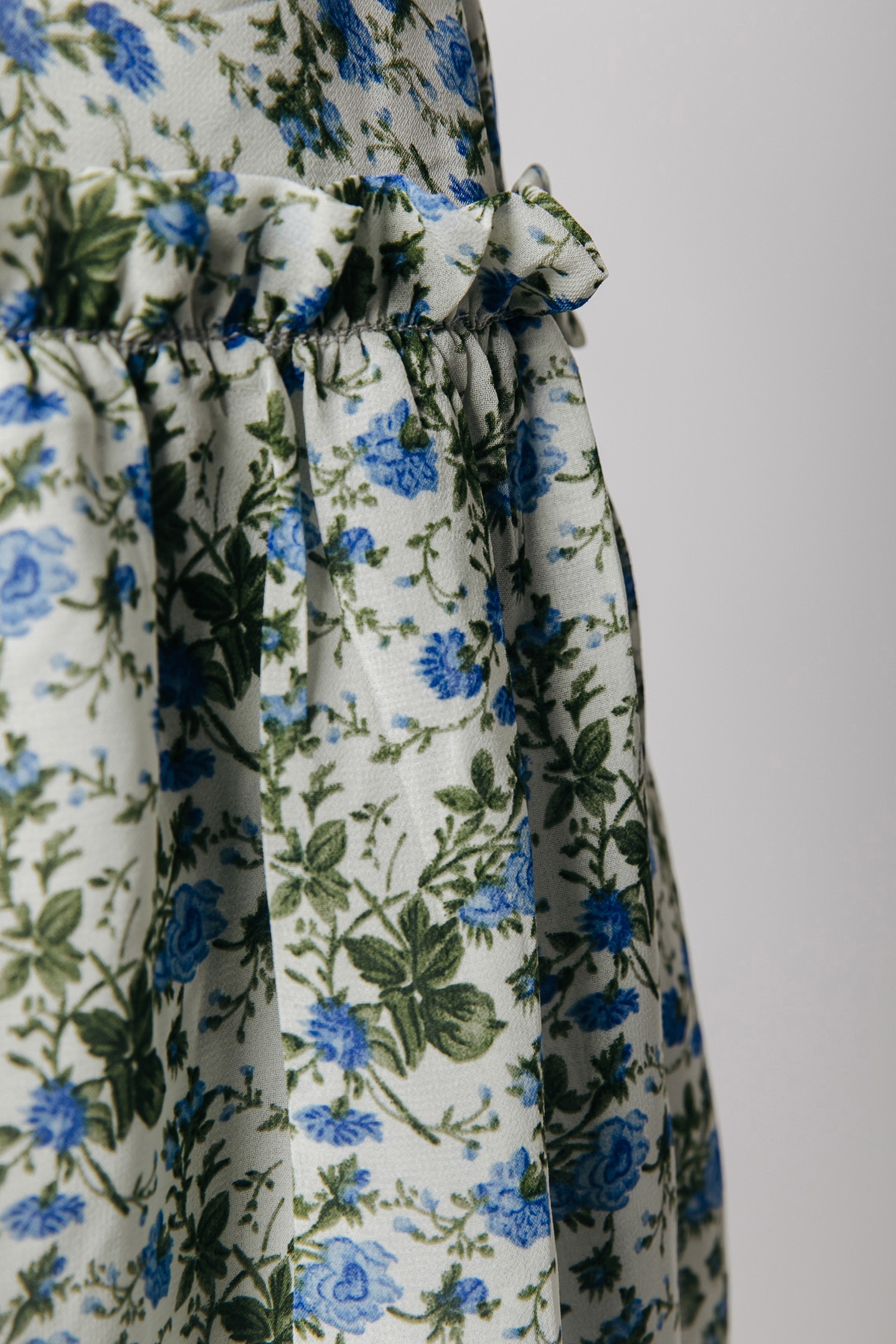 ELODIE FLOWER SPAGHETTI MINI DRESS SOFT BLUE 5