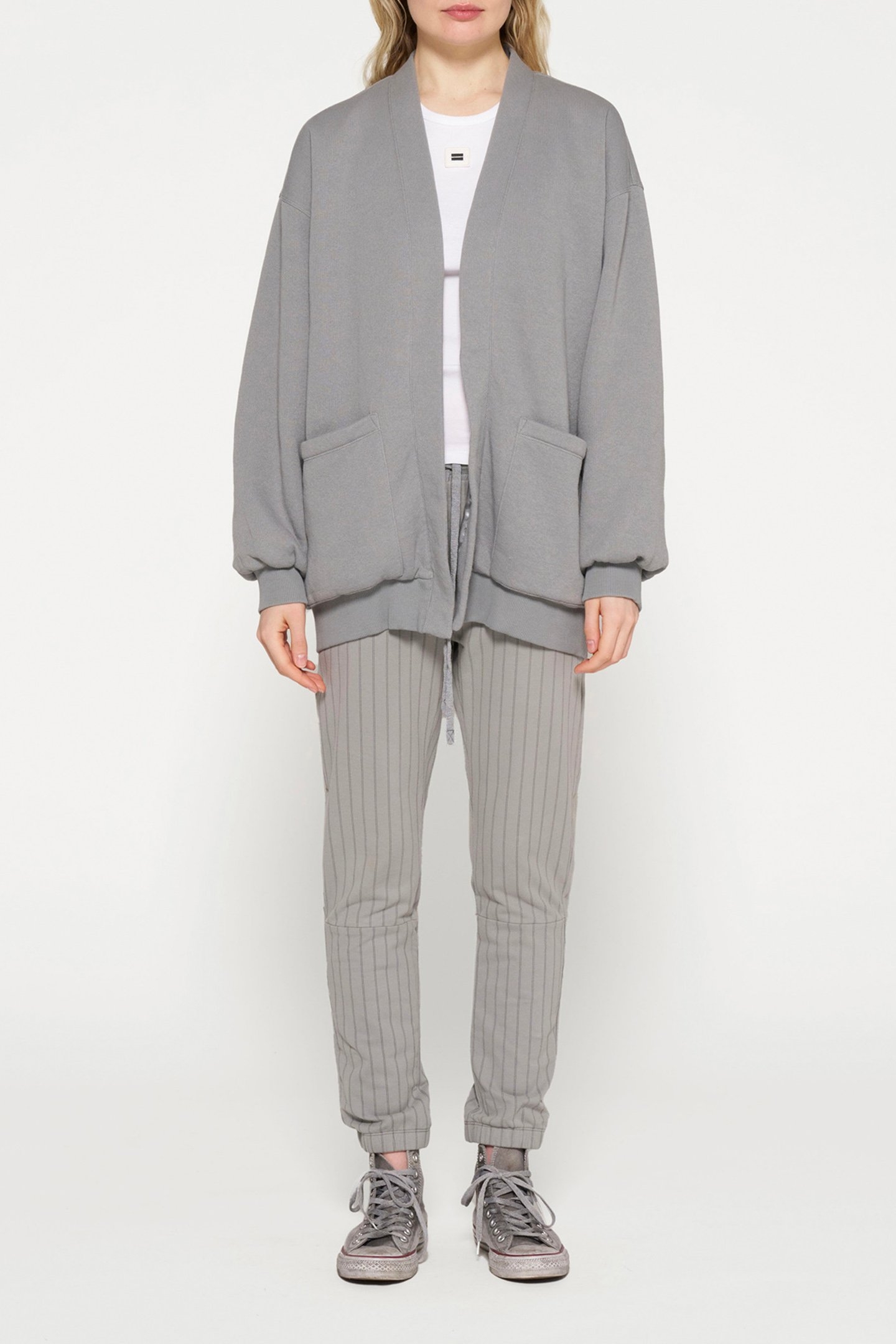 CROPPED JOGGER PINSTRIPE GRAPHITE 2