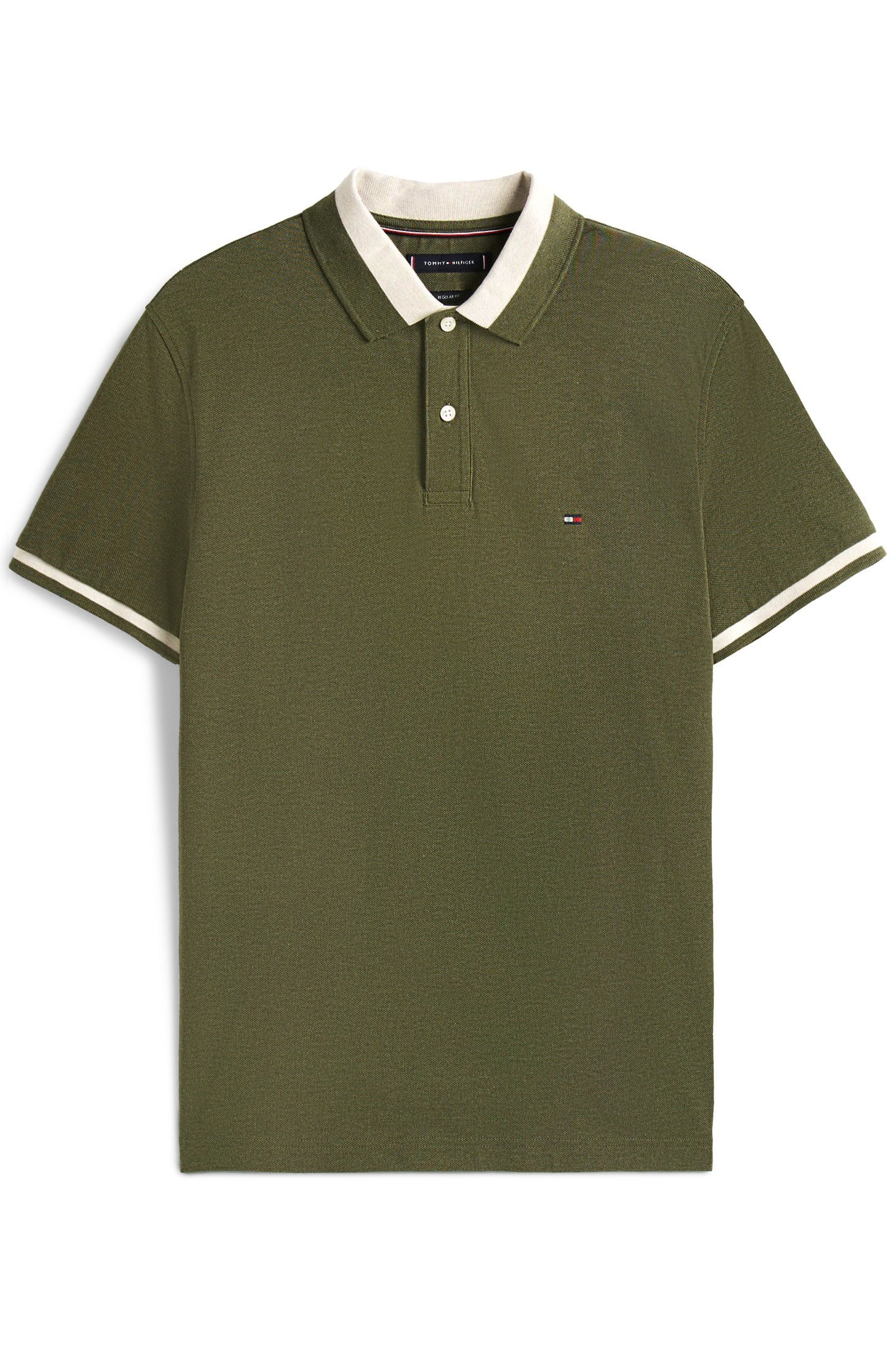 CONTRAST COLLAR POLO REG FIT BATTLE GREEN 4