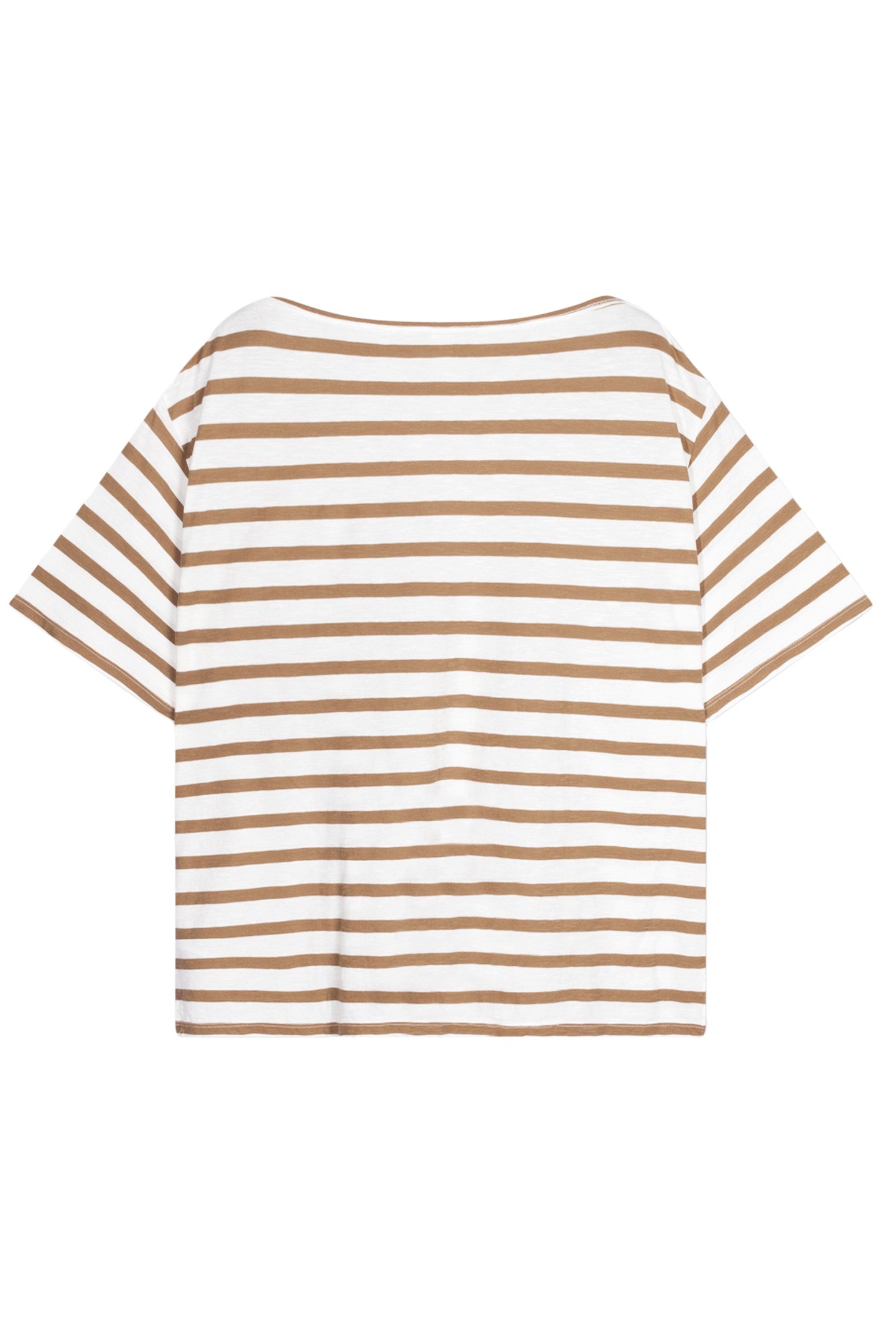 SHORT SLEEVE TEE STRIPES ECRU/CEDAR BROWN 5