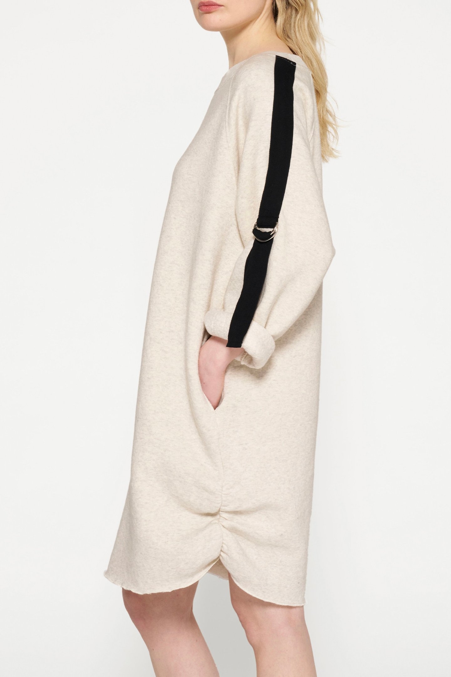 BELTED RAGLAN DRESS SOFT WHITE MELEE 6