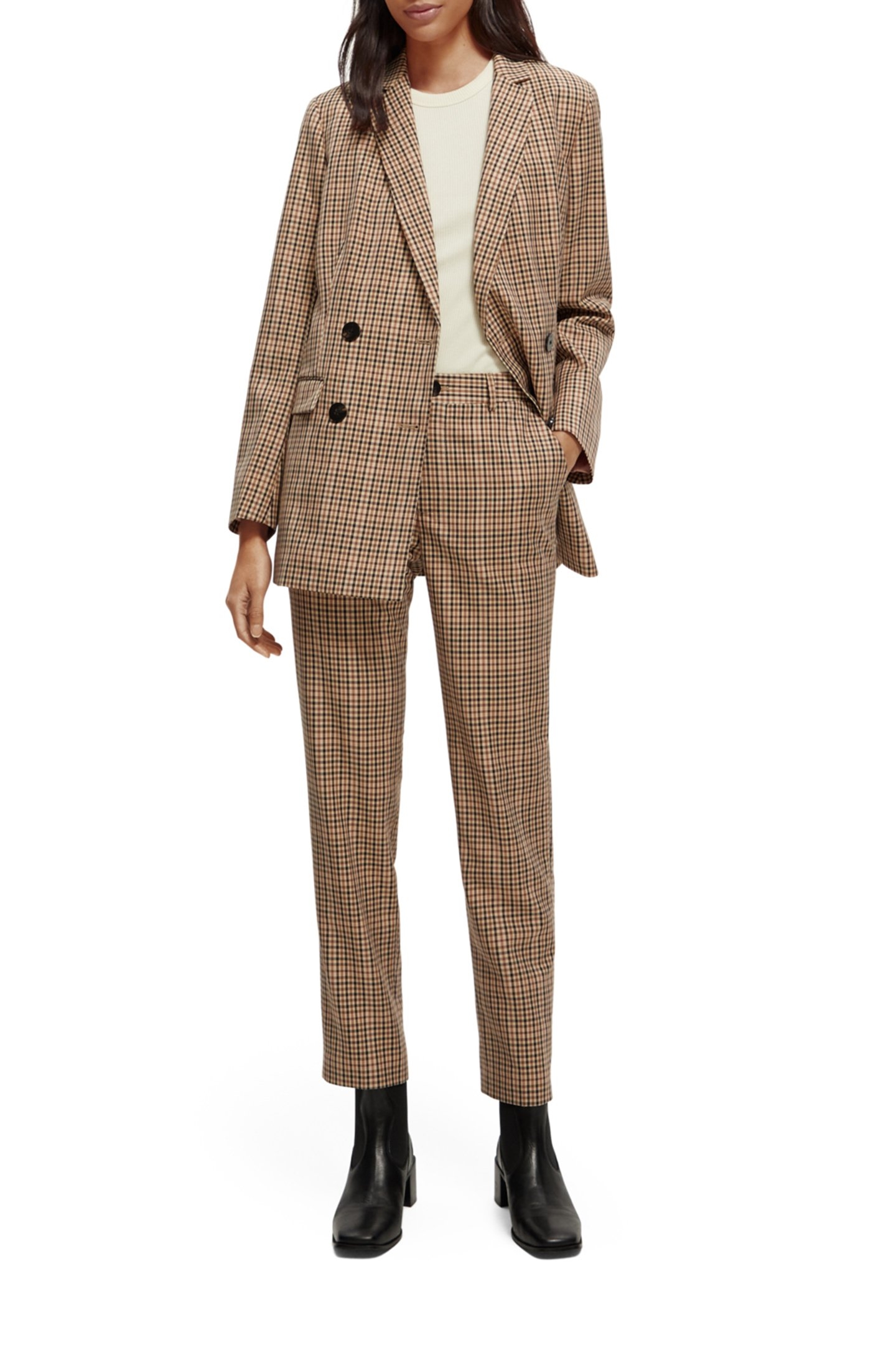 LOWRY - MID RISE SLIM TROUSERS IN YARN DYE CHECK COMBO X 3