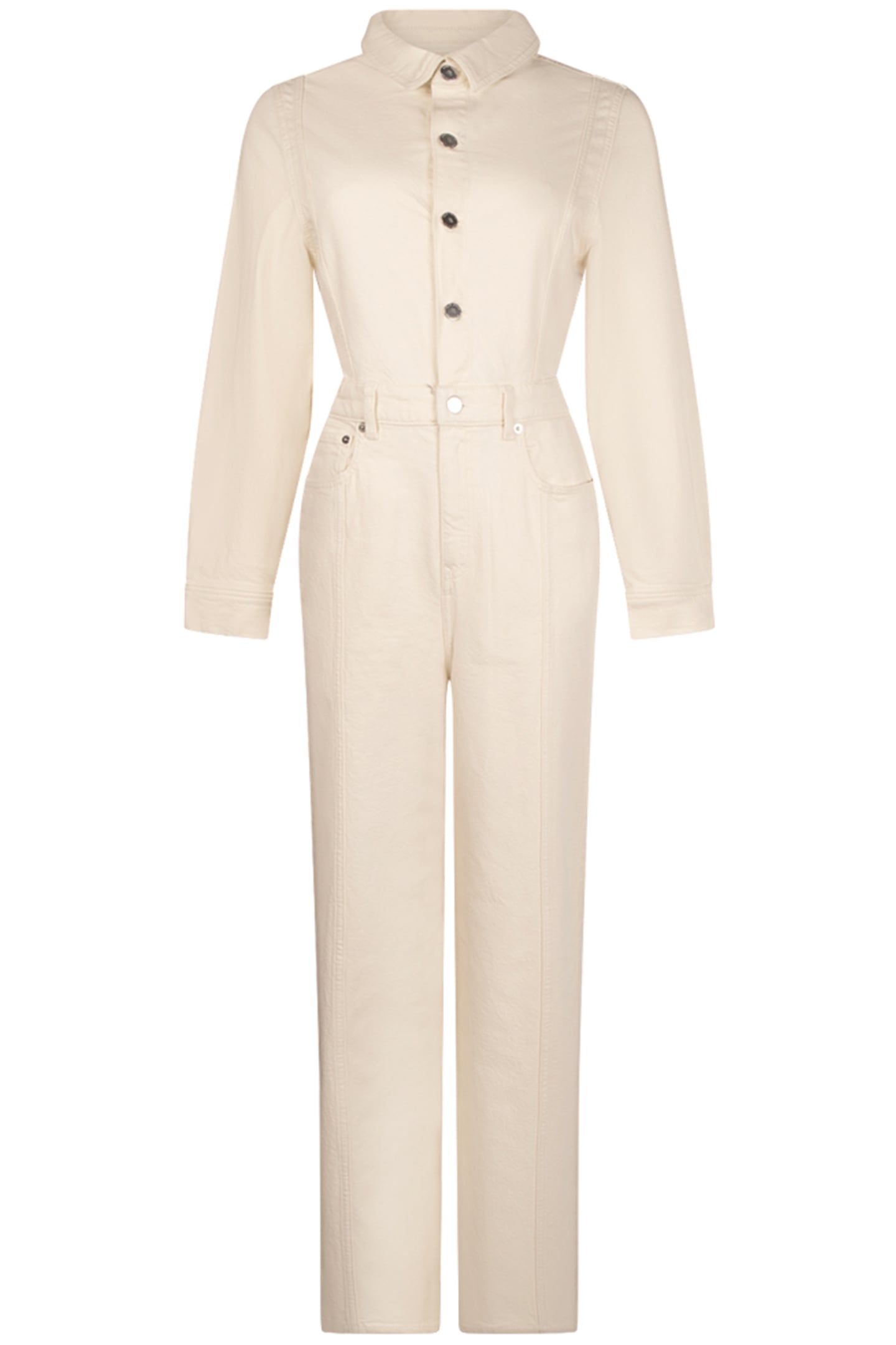 LAUREN DENIM JUMPSUIT LONG SLEEVE NATURAL DENIM 1
