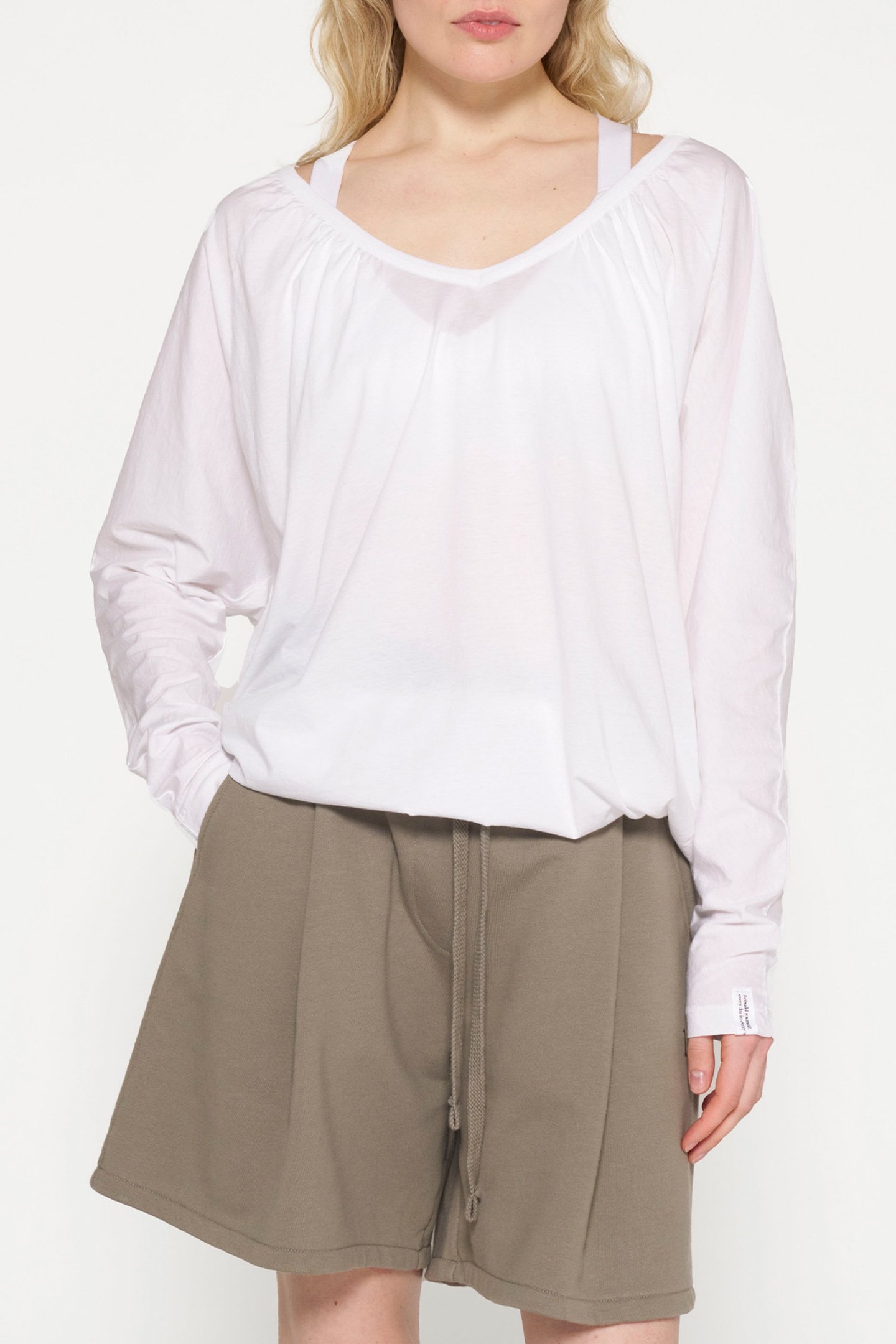 TIE LONG SLEEVE TEE WHITE 1