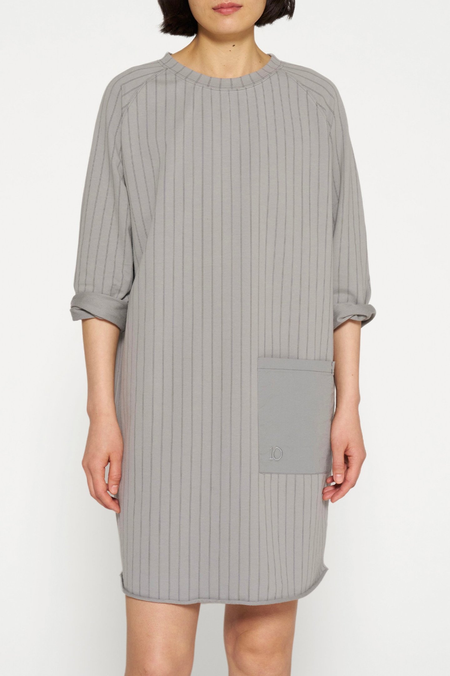 SWEAT DRESS PINSTRIPE GRAPHITE 1