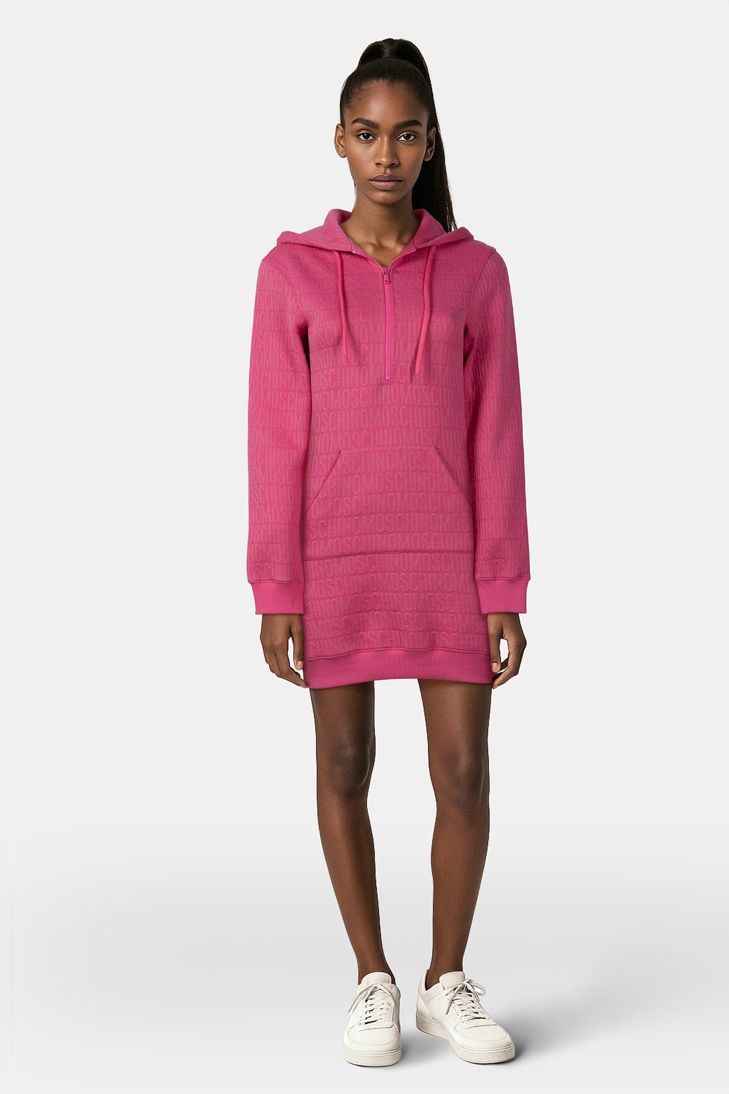 ALLOVER LOGO SWEAT DRESS PINK 1