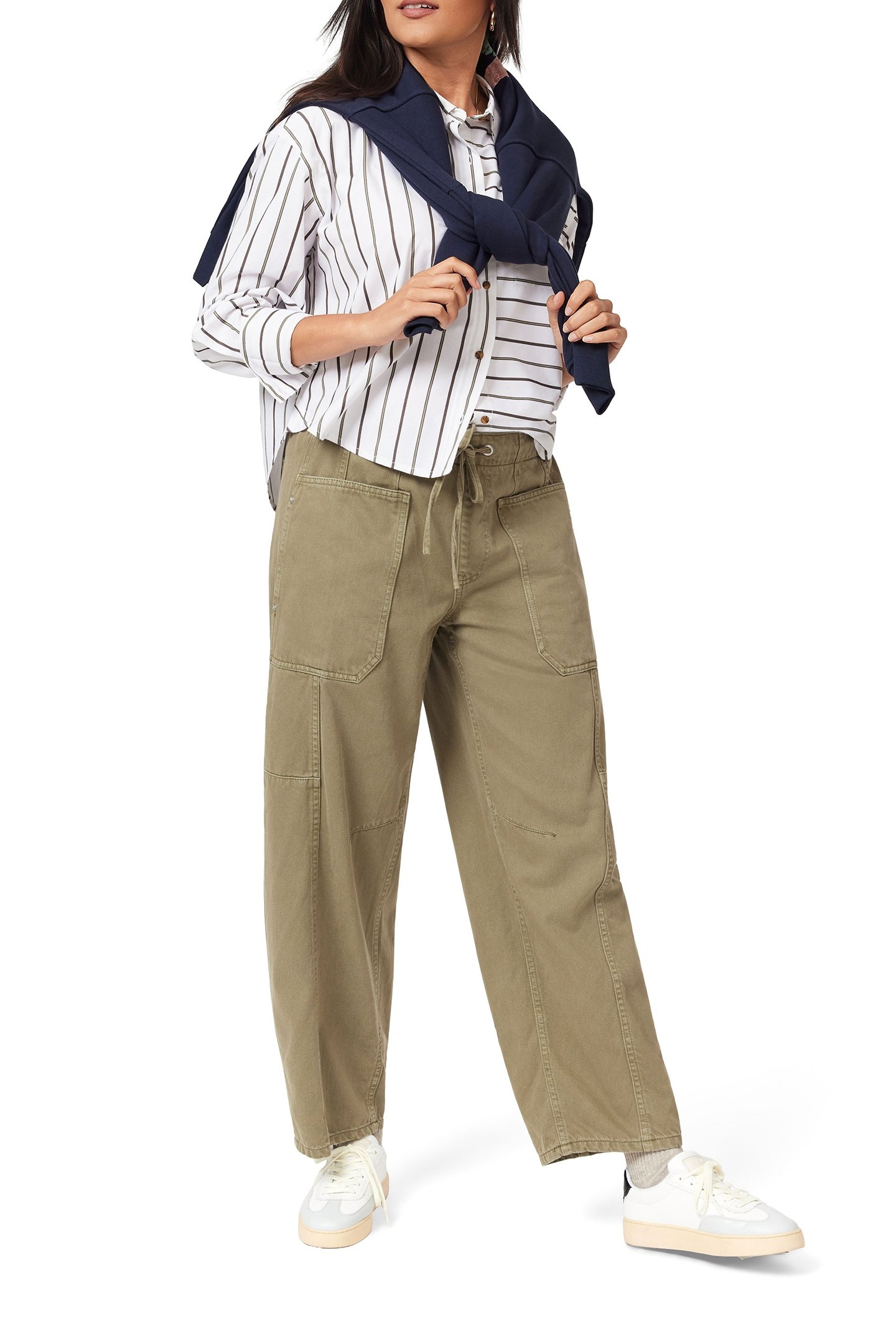 CROPPED BOYFRIEND SHIRT SUGAR SWIZZLE STRIPE 5