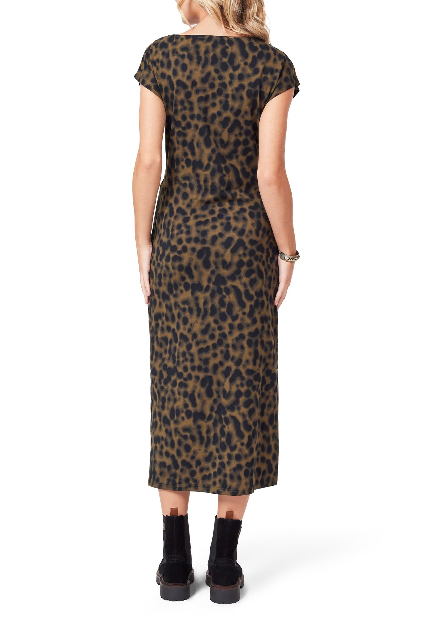 TIE FRONT DRESS MILITARY OLIVE ANIMAL 2