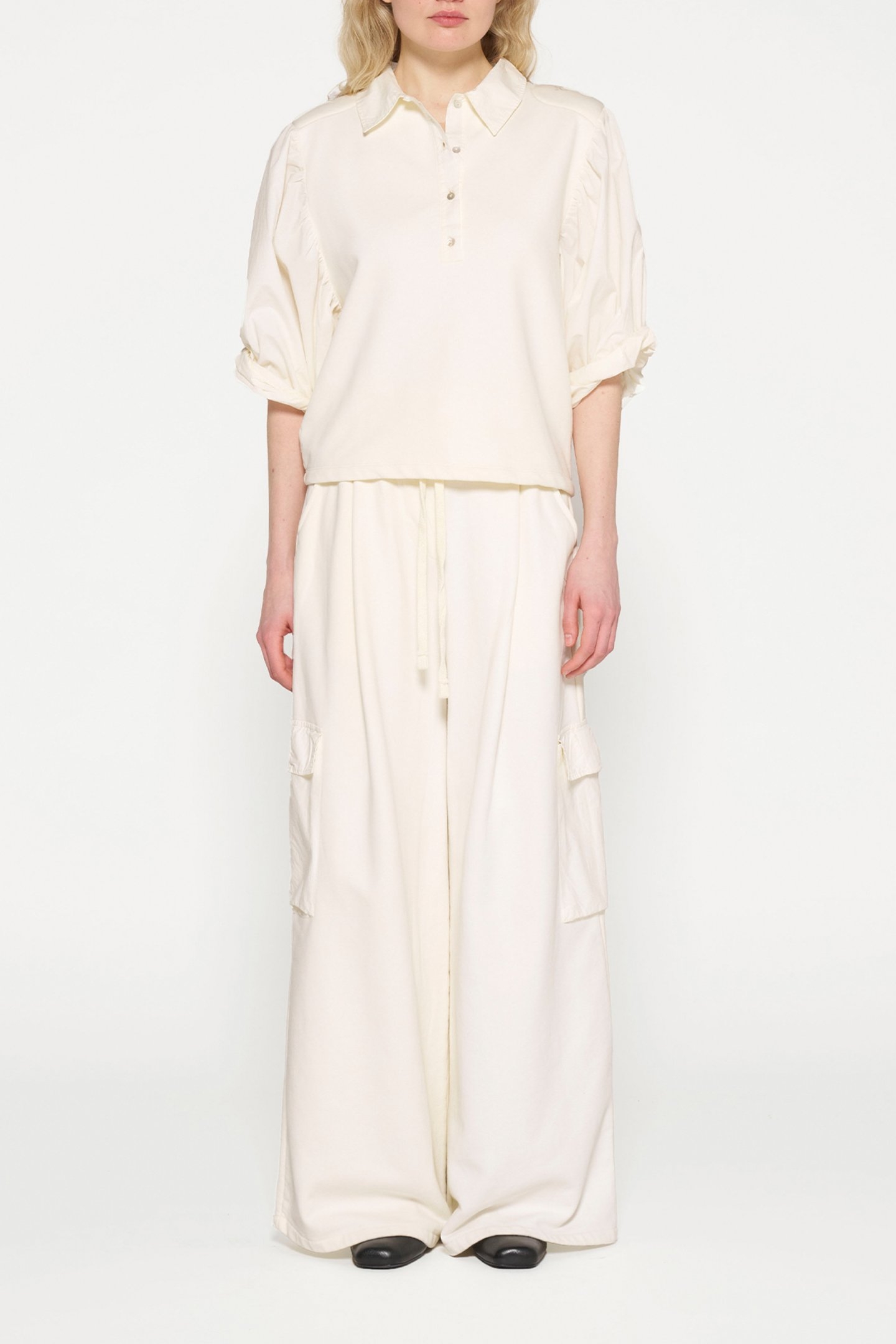 WIDE LEG CARGO PANTS LIGHT NATURAL 2