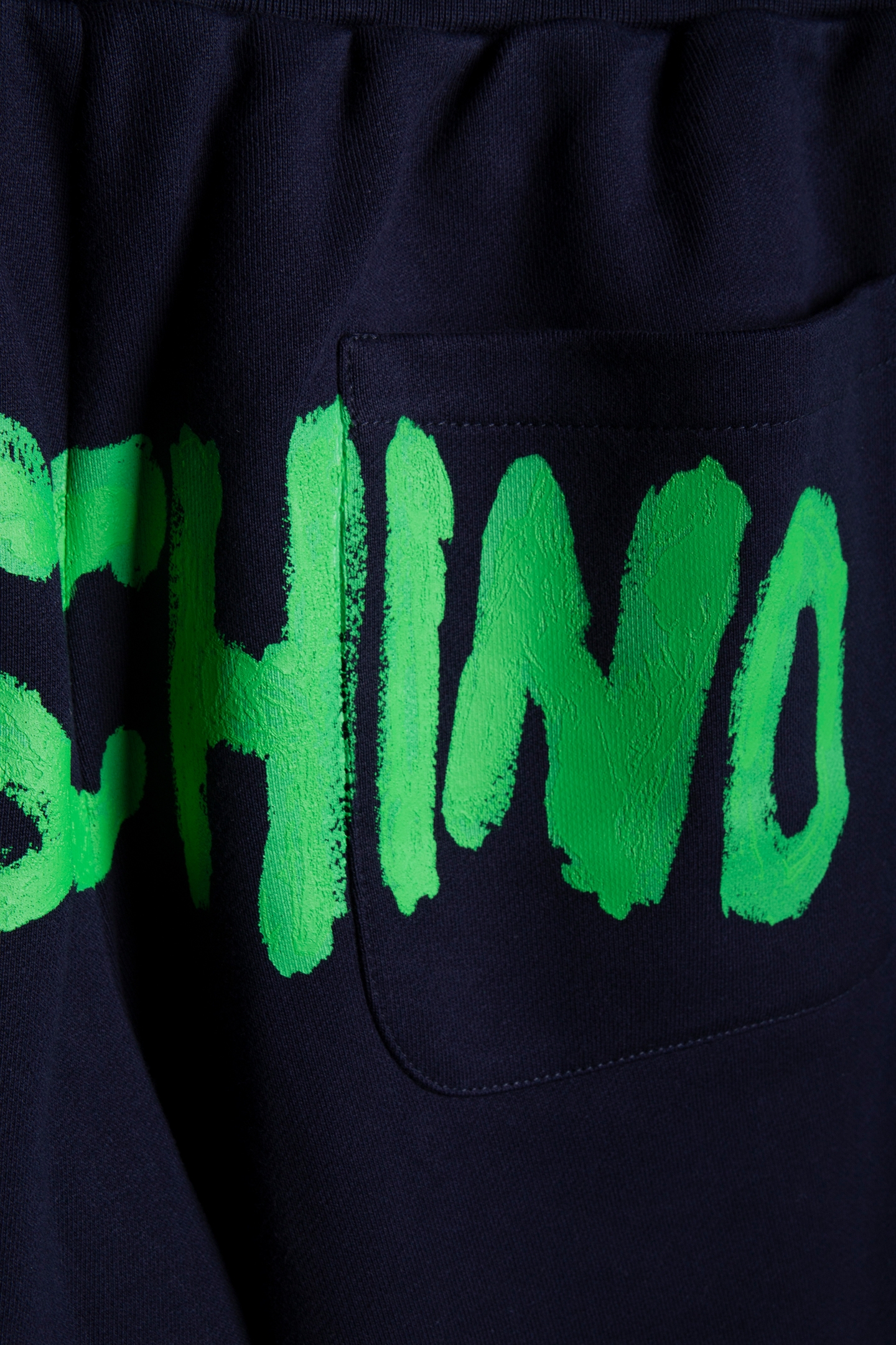 MOSCHINO PAINT ORGANIC FLEECE BERMUDA SHORTS BLUE 4