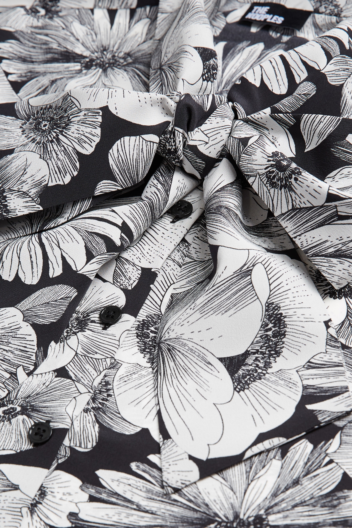 LONG-SLEEVED SHIRT WITH LAVALIERE COLLAR BLACK WHITE 7