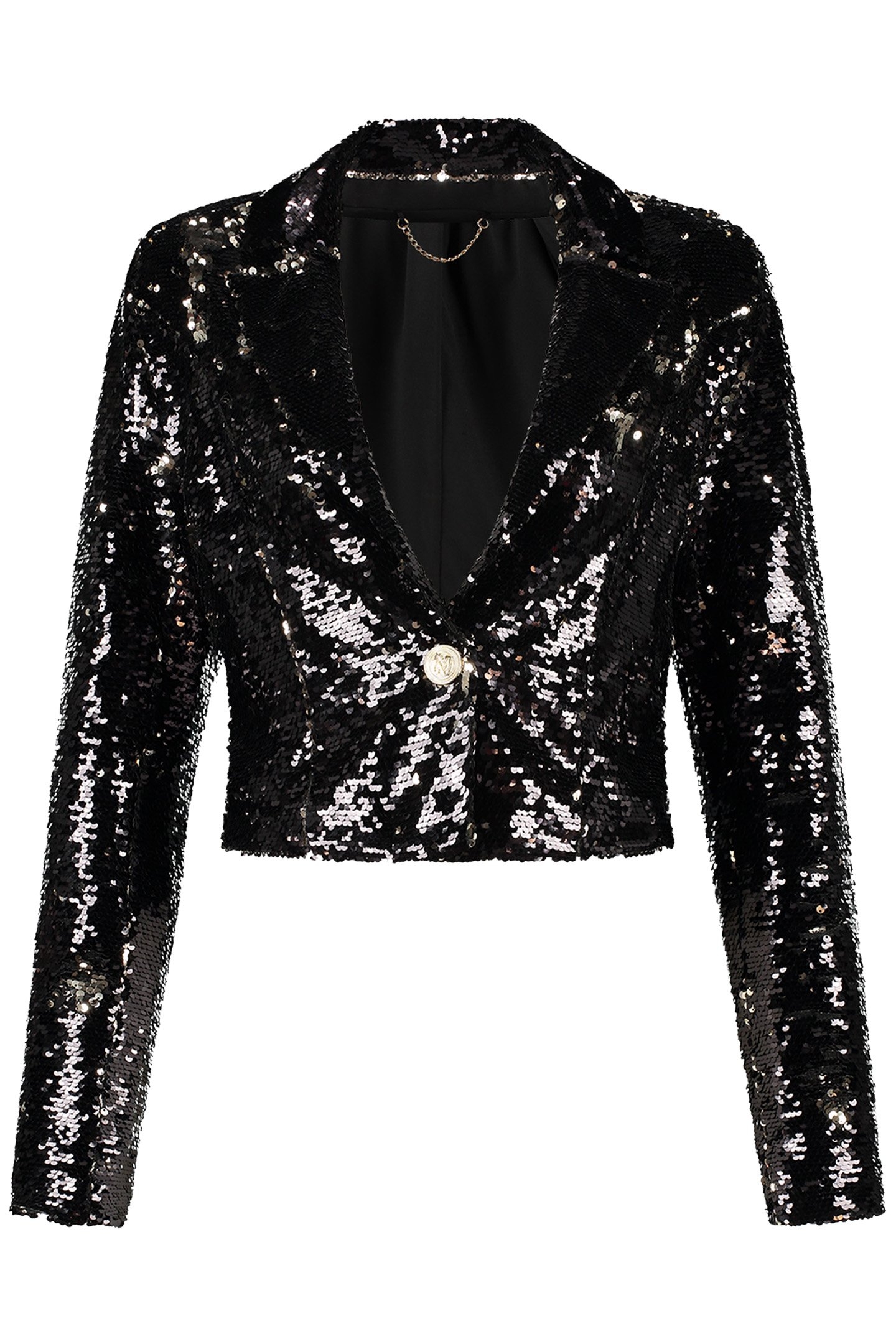 SEQUIN BLAZER BLACK GOLD 1