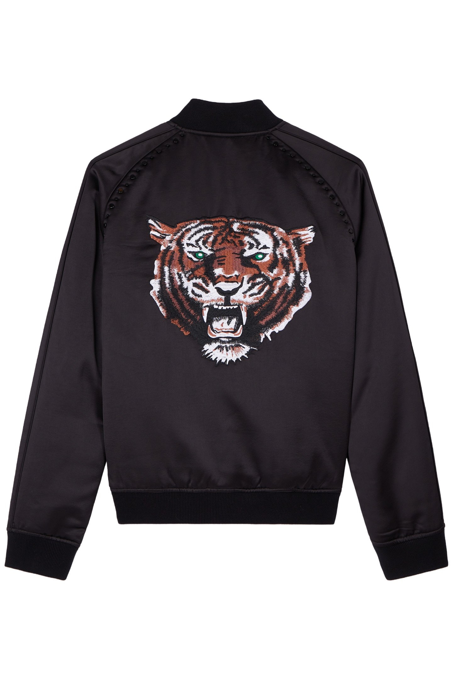 SATIN JACKET WITH TIGER EMBROIDERY BLACK 2