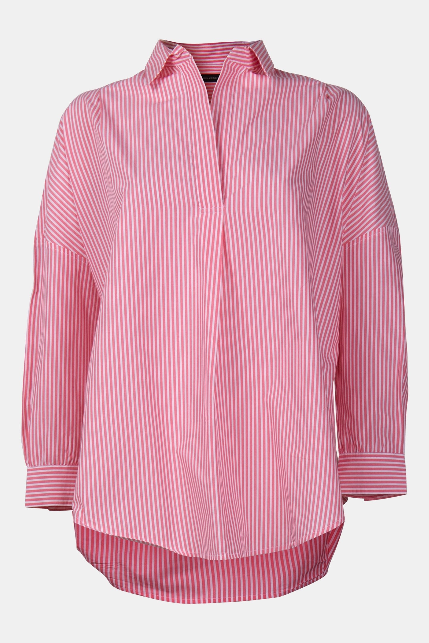 STRIPE POPLIN LONG SLEEVE POPOVER CAMELLIA/WHT TICKSTP 3