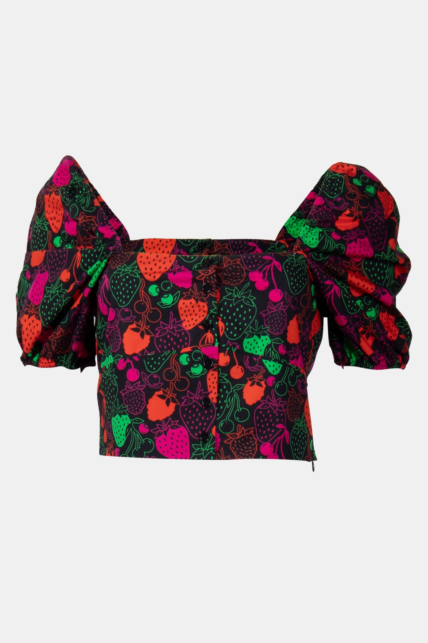 SHORT SLEEVE TOP WITH BUTTONED FRONT MULTICOLOR 3