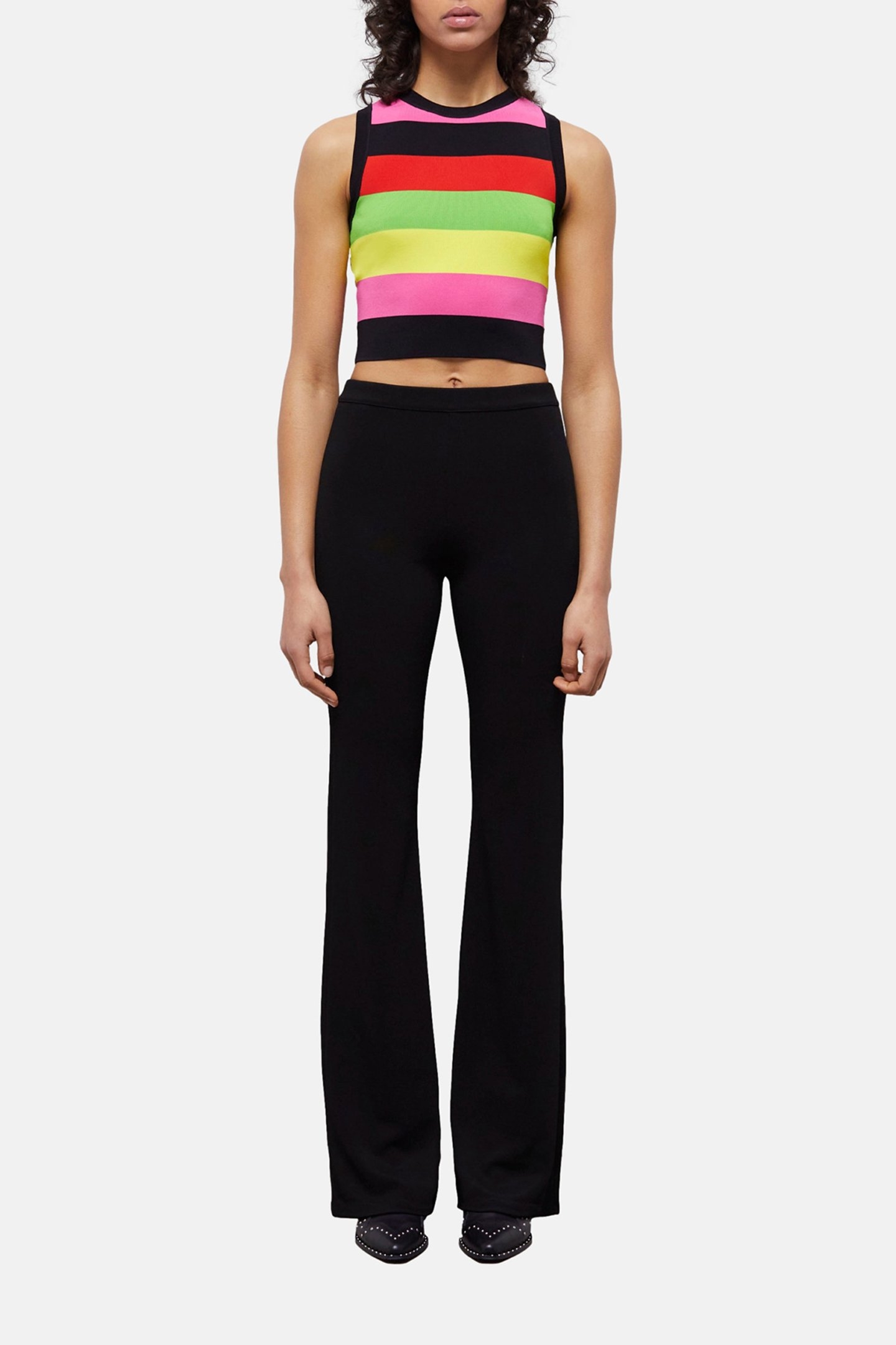 PANTALON BAS EVASE EN MILANO BLACK 1