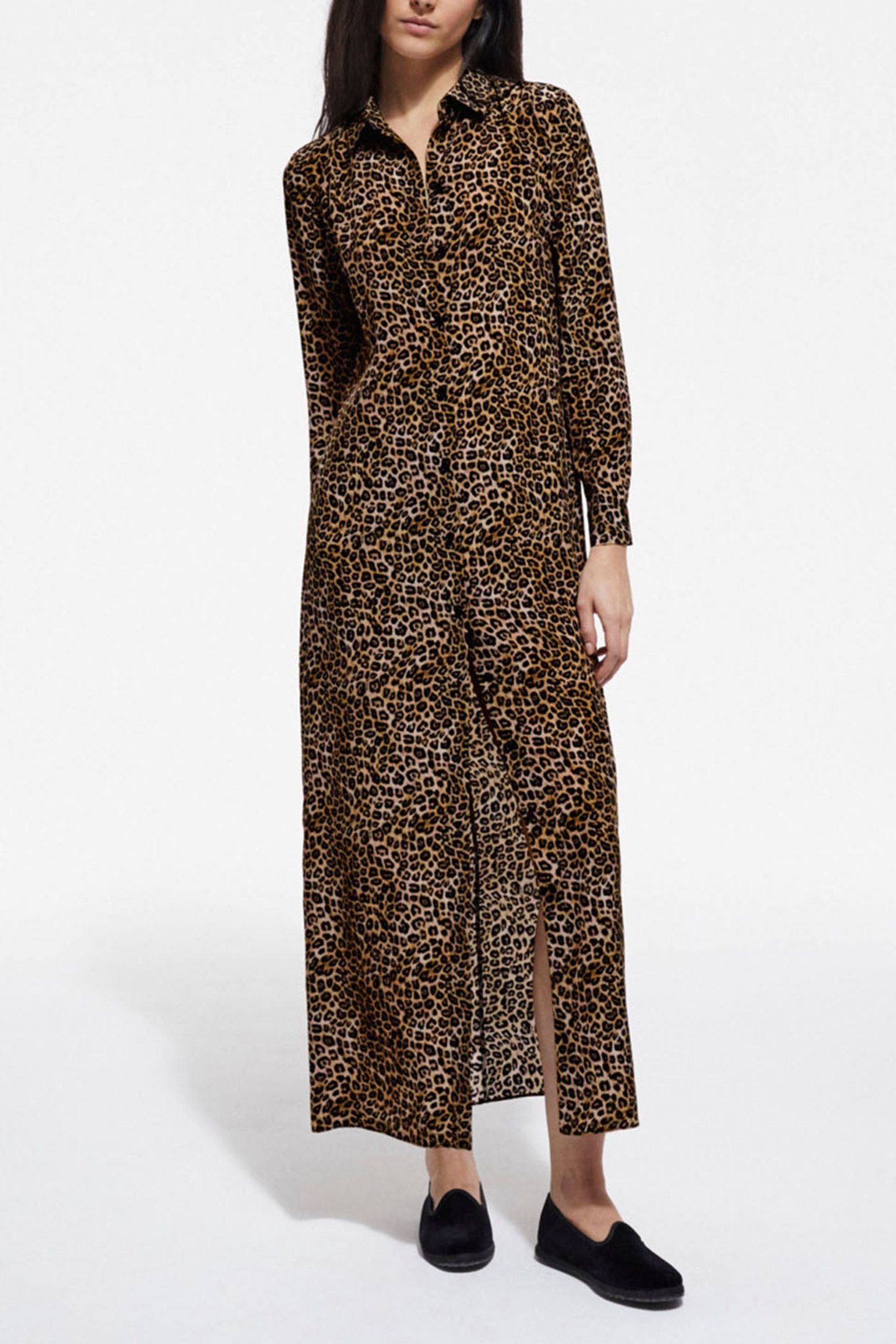 LITTLE LEO SILK LONG DRESS LEOPARD 1