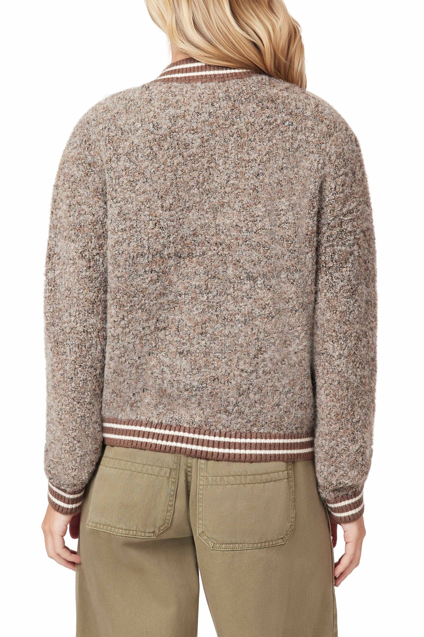 BOUCLE BOMBER JACKET MEDIUM BROWN 2