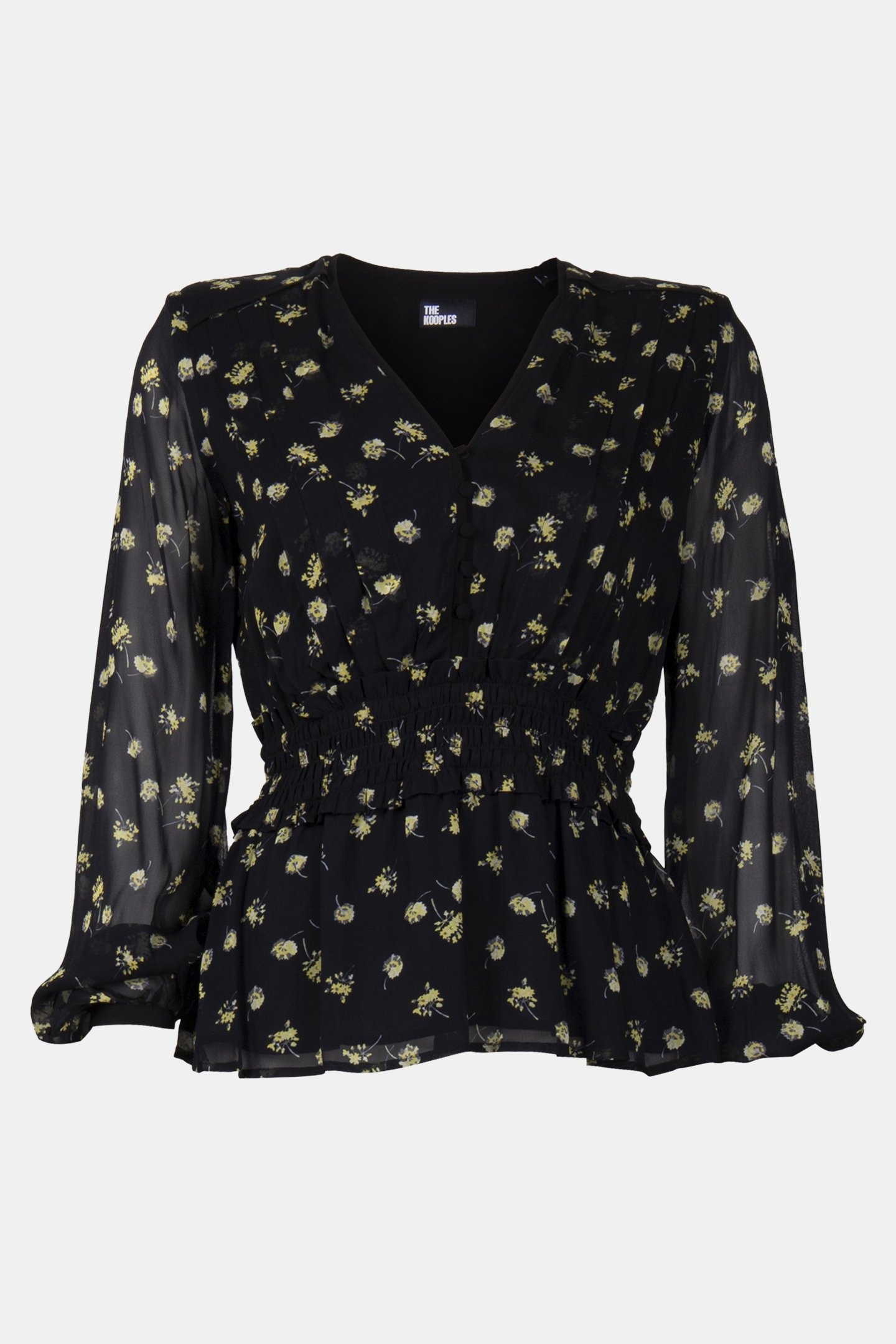 ML TOP TIGHTENED AT THE WAIST WITH BUTTONS BLACK/YELLOW 3