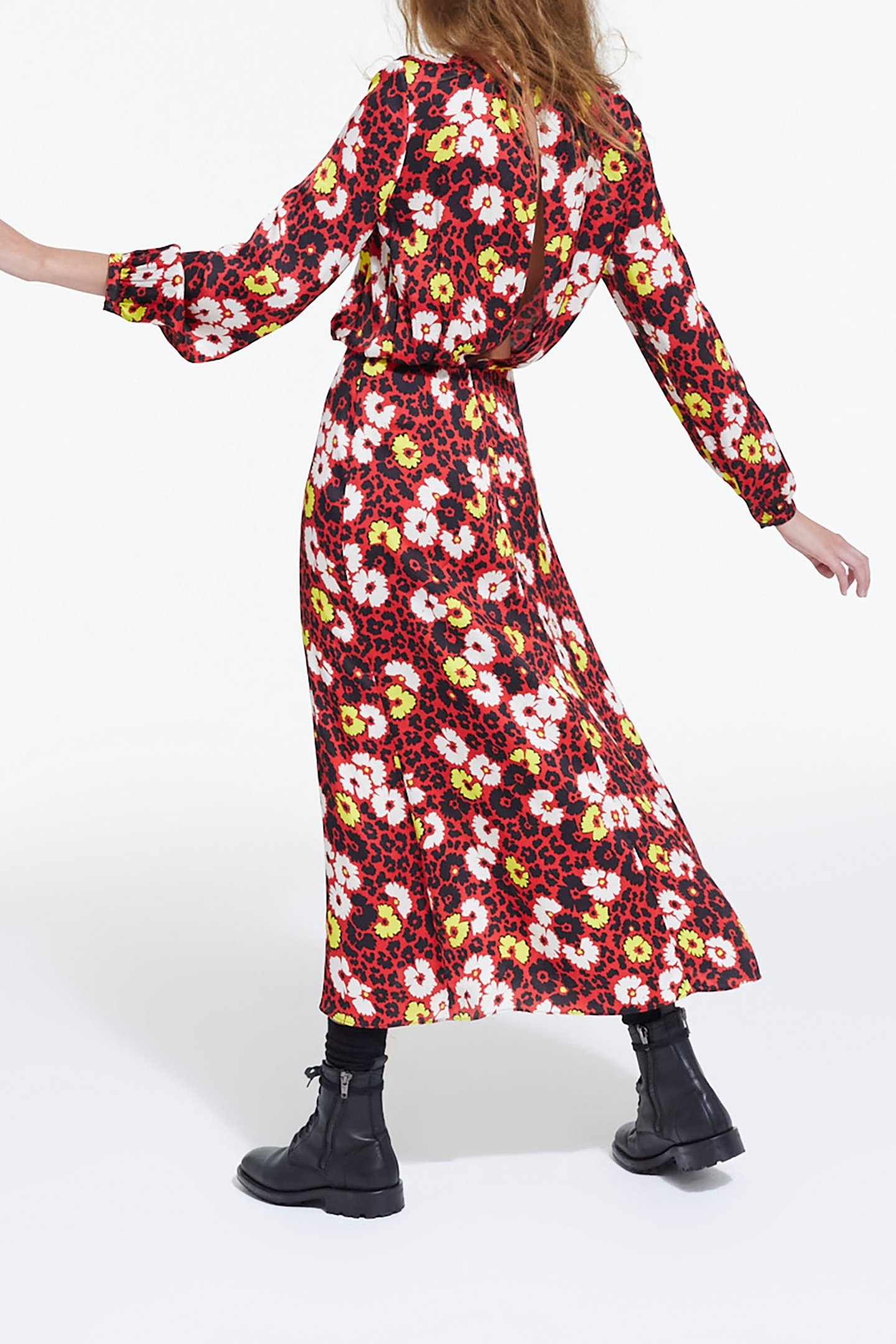 ROBE LONGUE WILD BLOSSOM RED/YELLOW 2