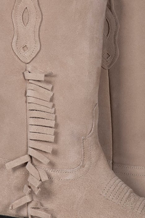 LEATHER COWBOY BOOT WITH FRINGES DUNE 4
