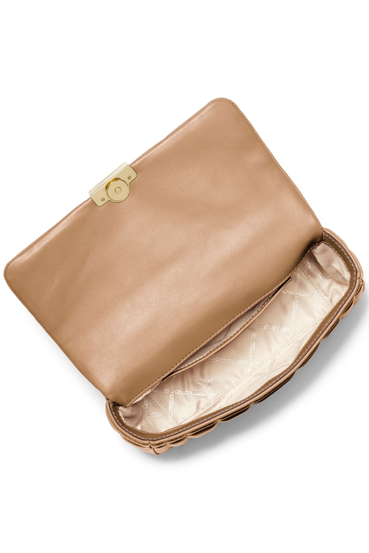 PADDED CHAIN SHOULDER BAG IN BEIGE 3