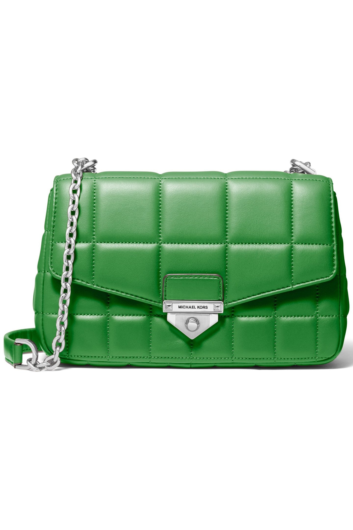 PADDED CHAIN SHOULDER BAG IN GREEN 1
