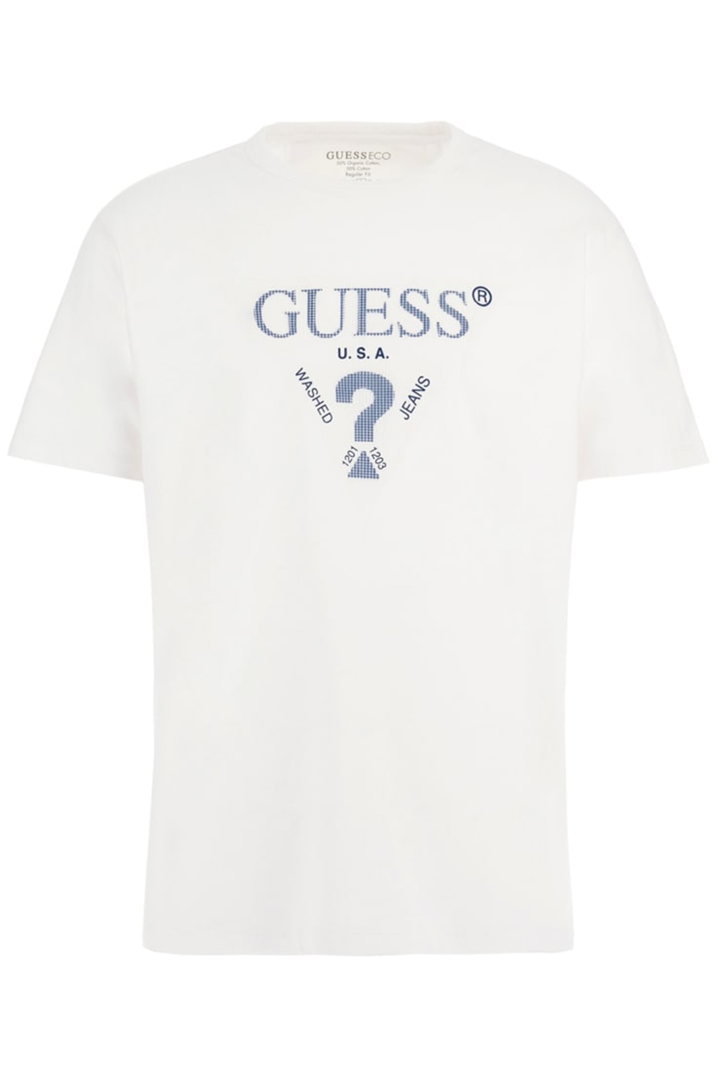GUESS ECO SS CN TREATED TRIANG PURE WHITE 4