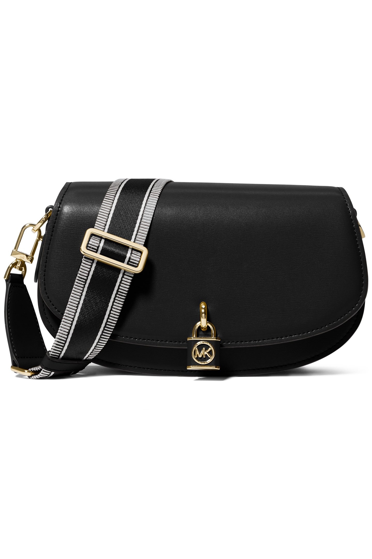 LEATHER SLING MESSENGER CROSS BODY BAG IN BLACK 1